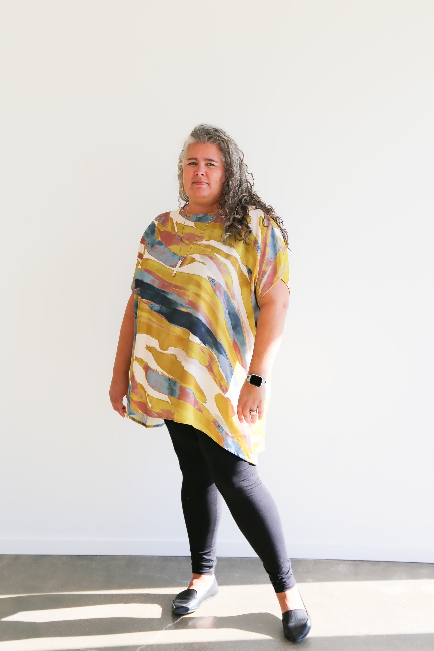 Sheila Tunic Top -Northern Lights Print