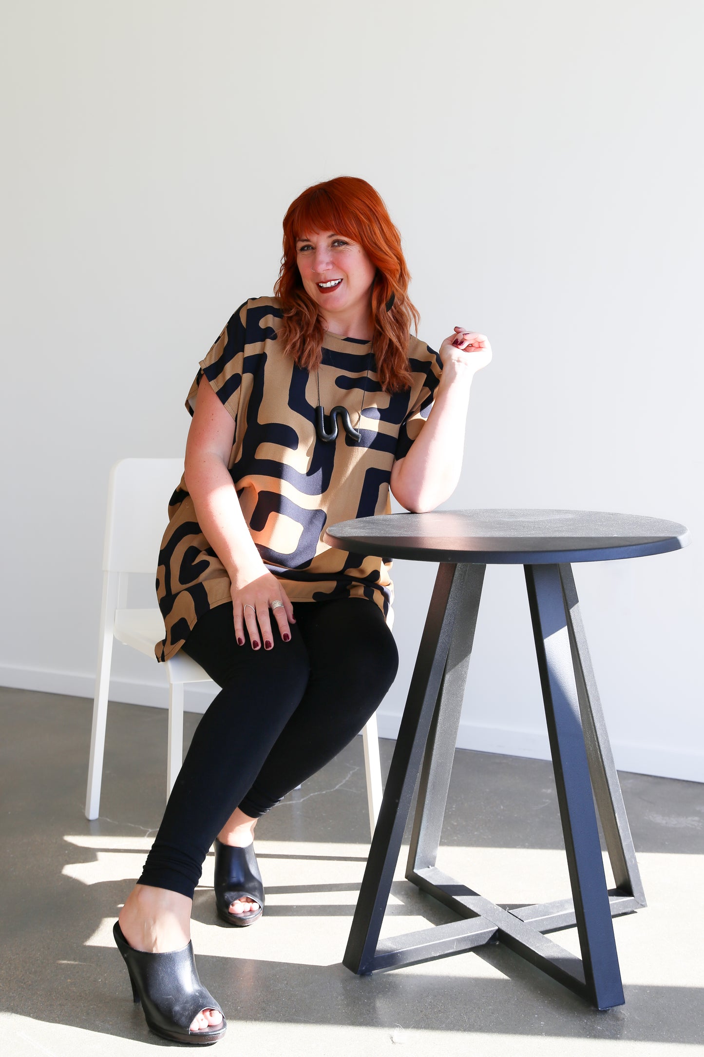 Sheila Tunic Top -Gold & Black