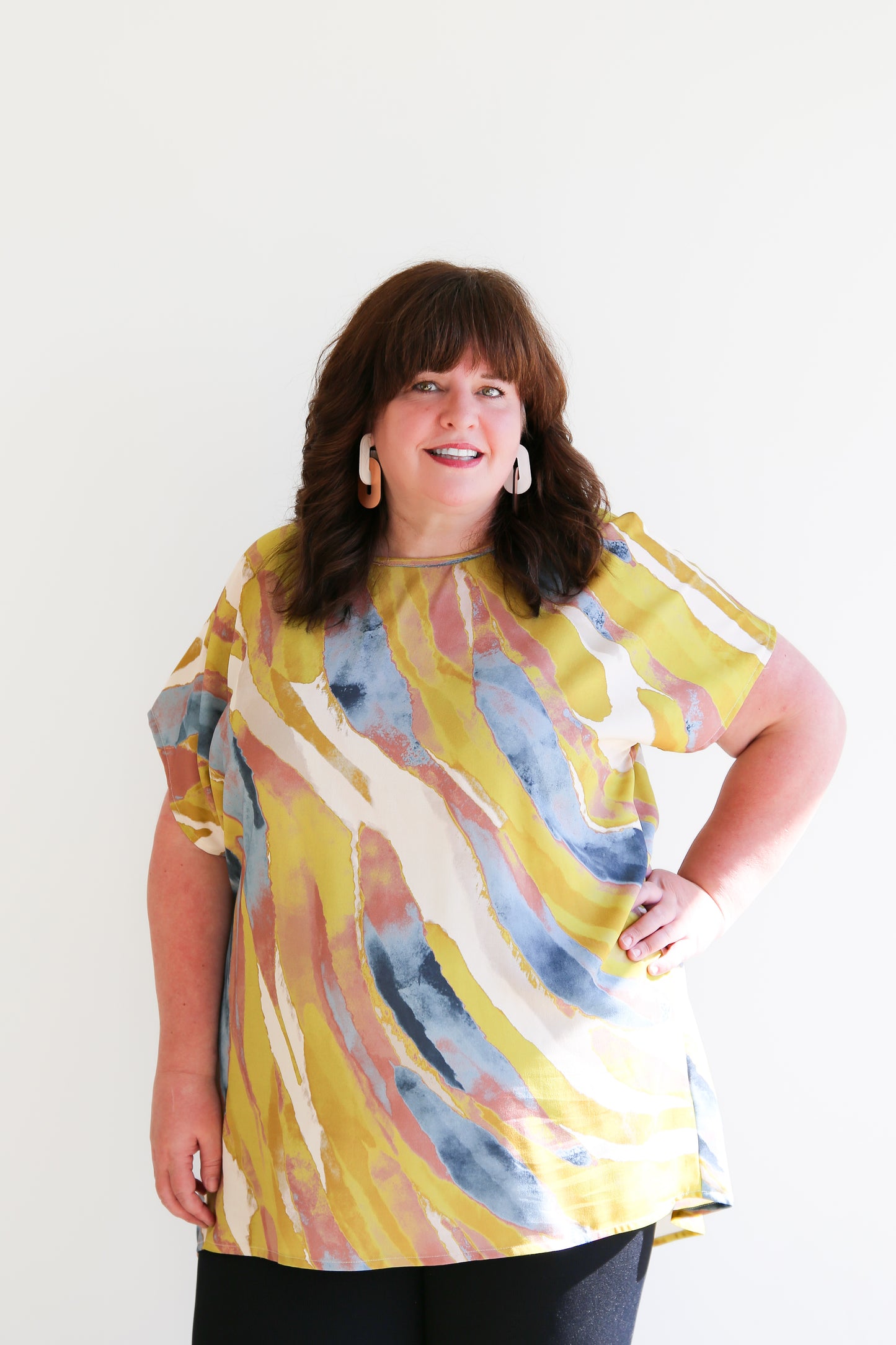 Sheila Tunic Top -Northern Lights Print