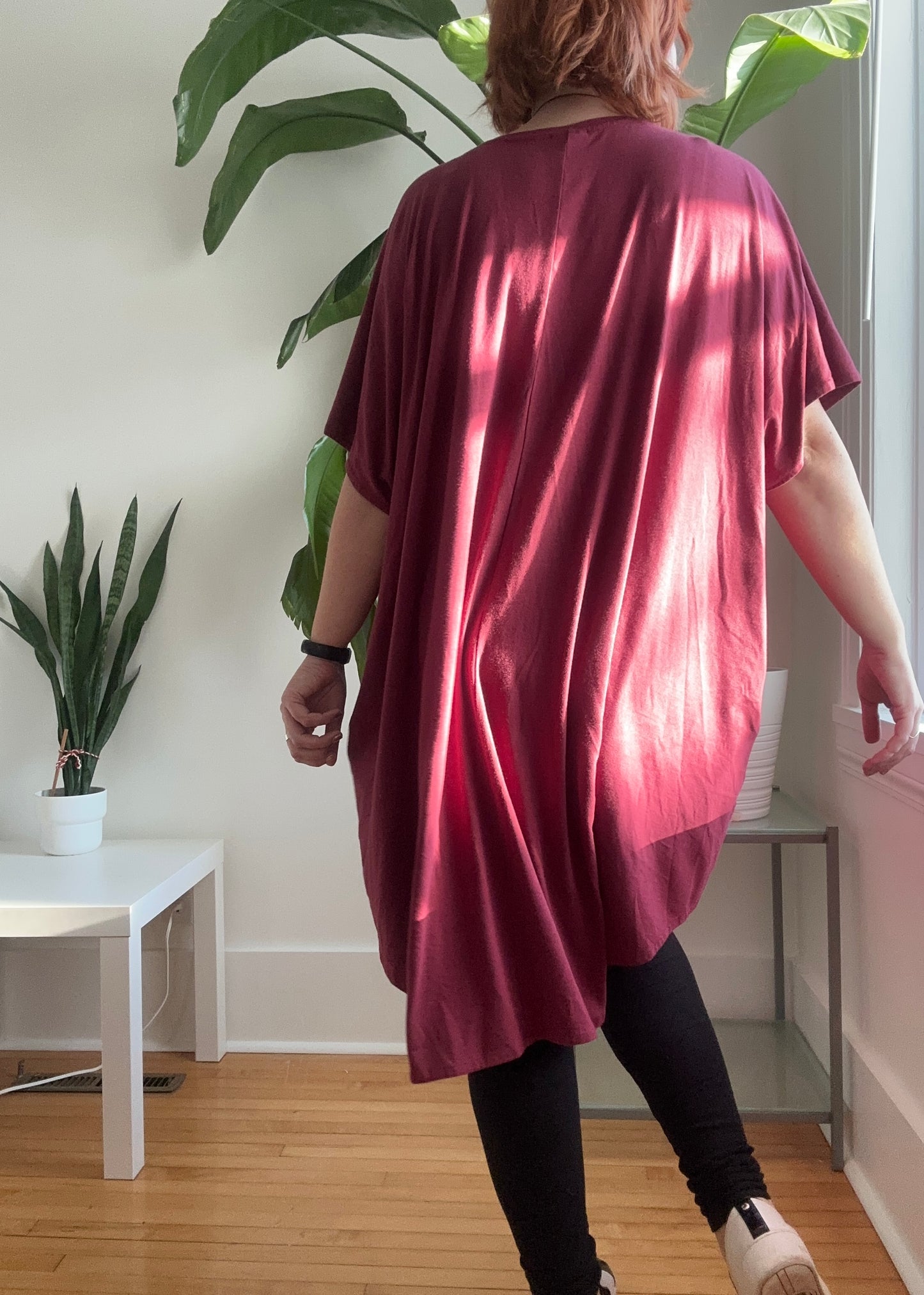 Sample -Lizzy Long Tunic Top -Merlot
