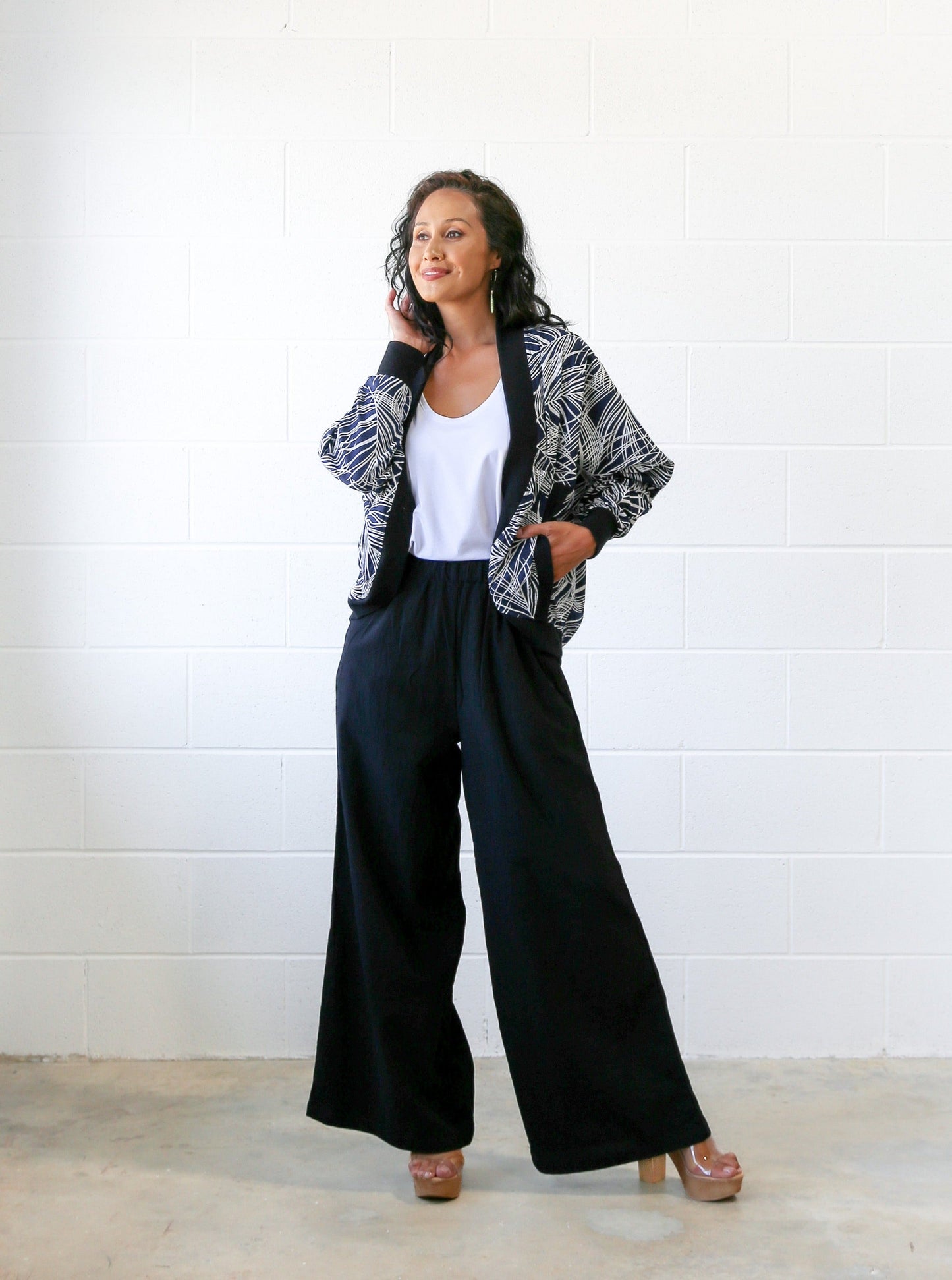 Anna Wide Leg Pants -Black