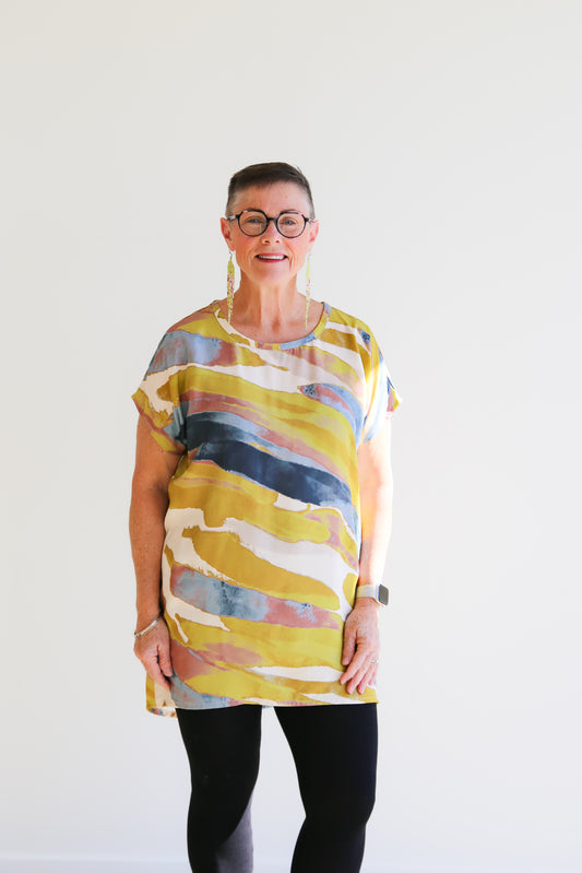 Sheila Tunic Top -Northern Lights Print
