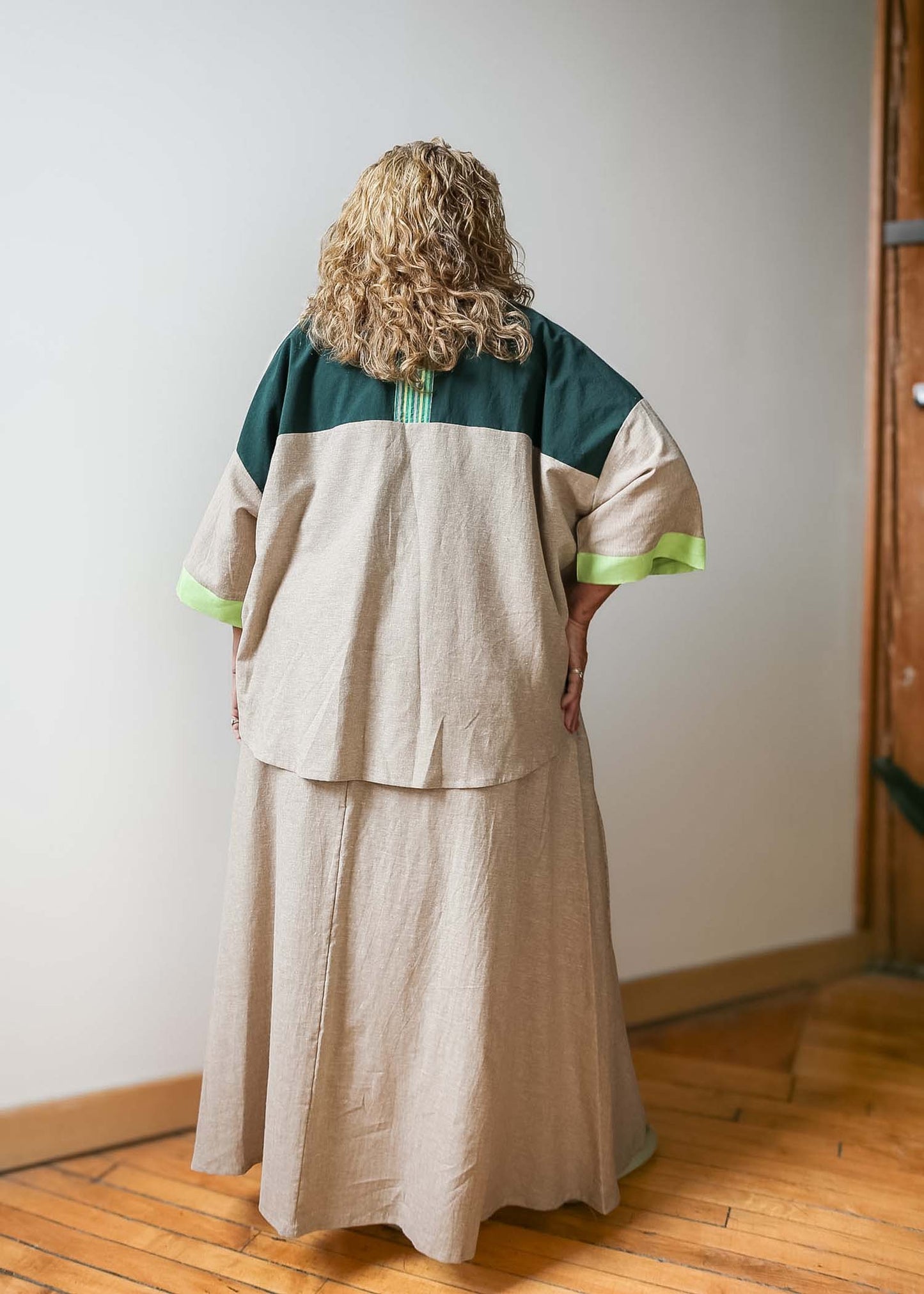Emily Jacket -Hemp -Sand and Chartreuse