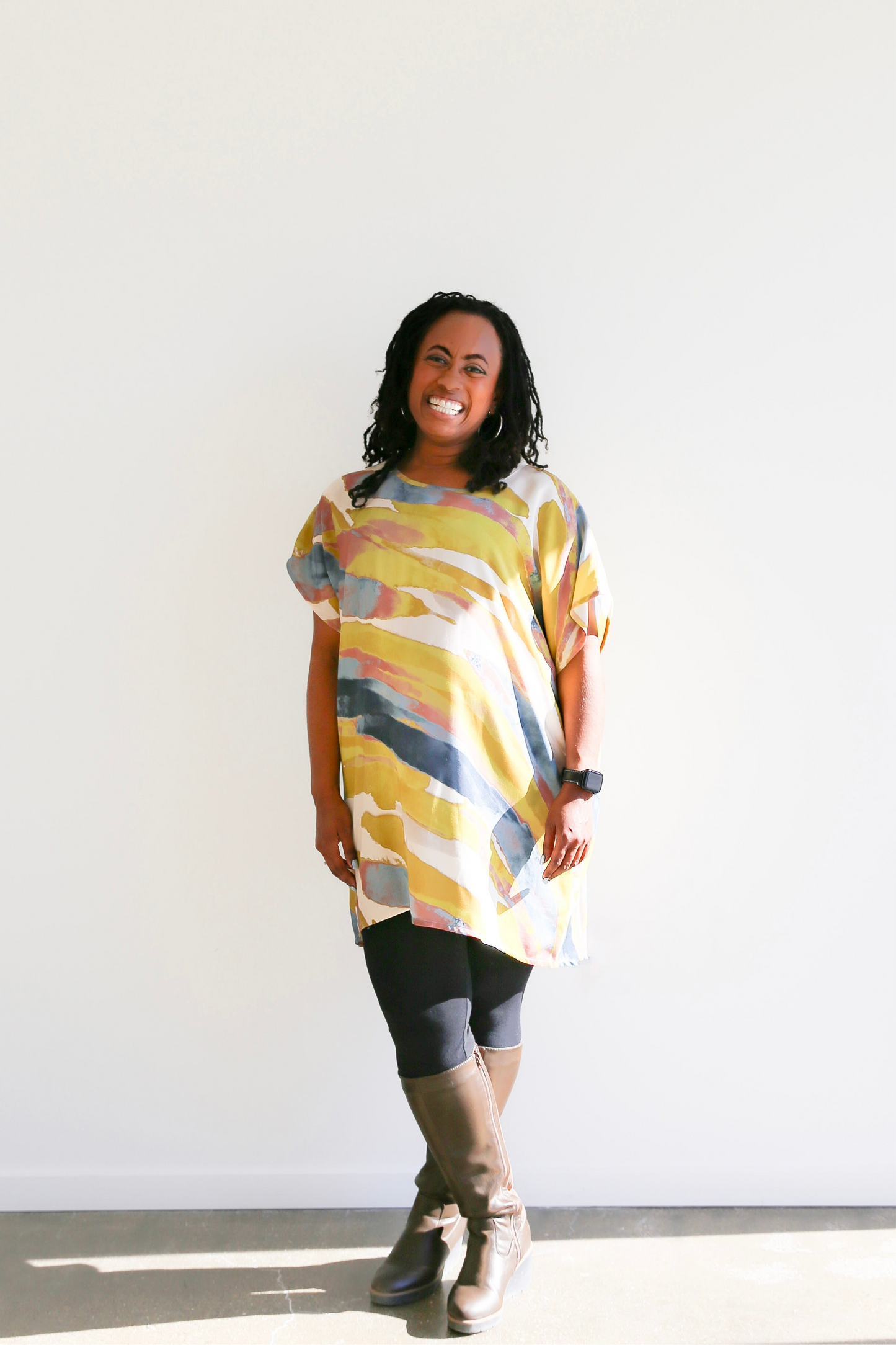 Sheila Tunic Top -Northern Lights Print