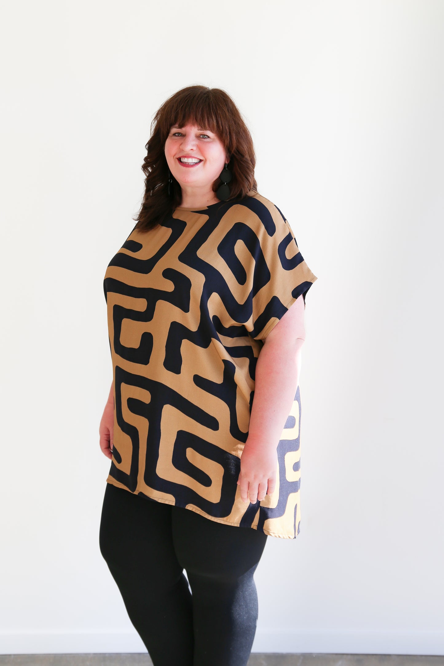 Sheila Tunic Top -Gold & Black