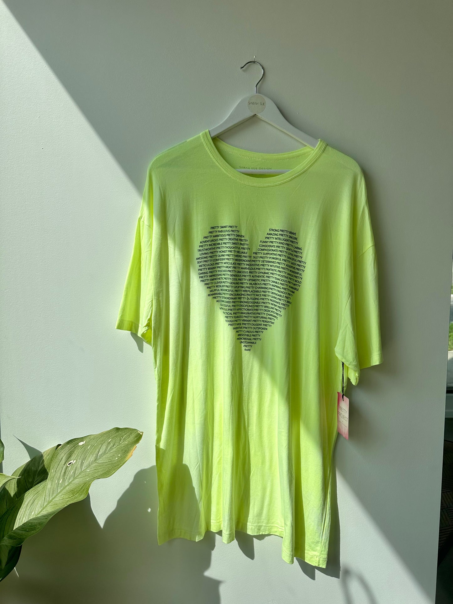 Pretty Project T-Shirt -Heart -Neon Yellow -2X