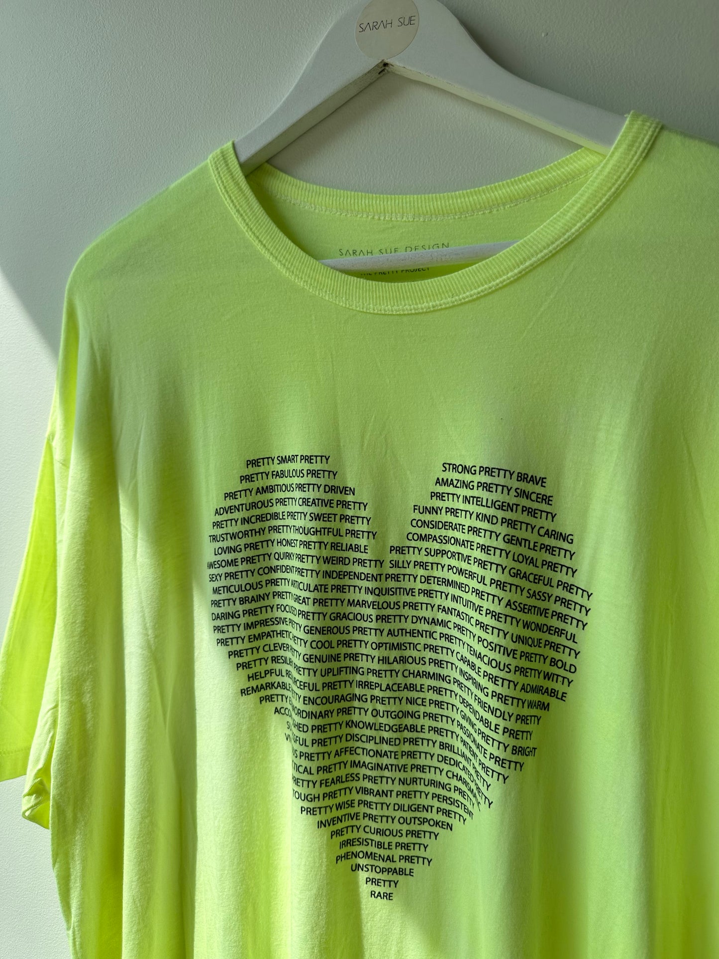 Pretty Project T-Shirt -Heart -Neon Yellow -2X