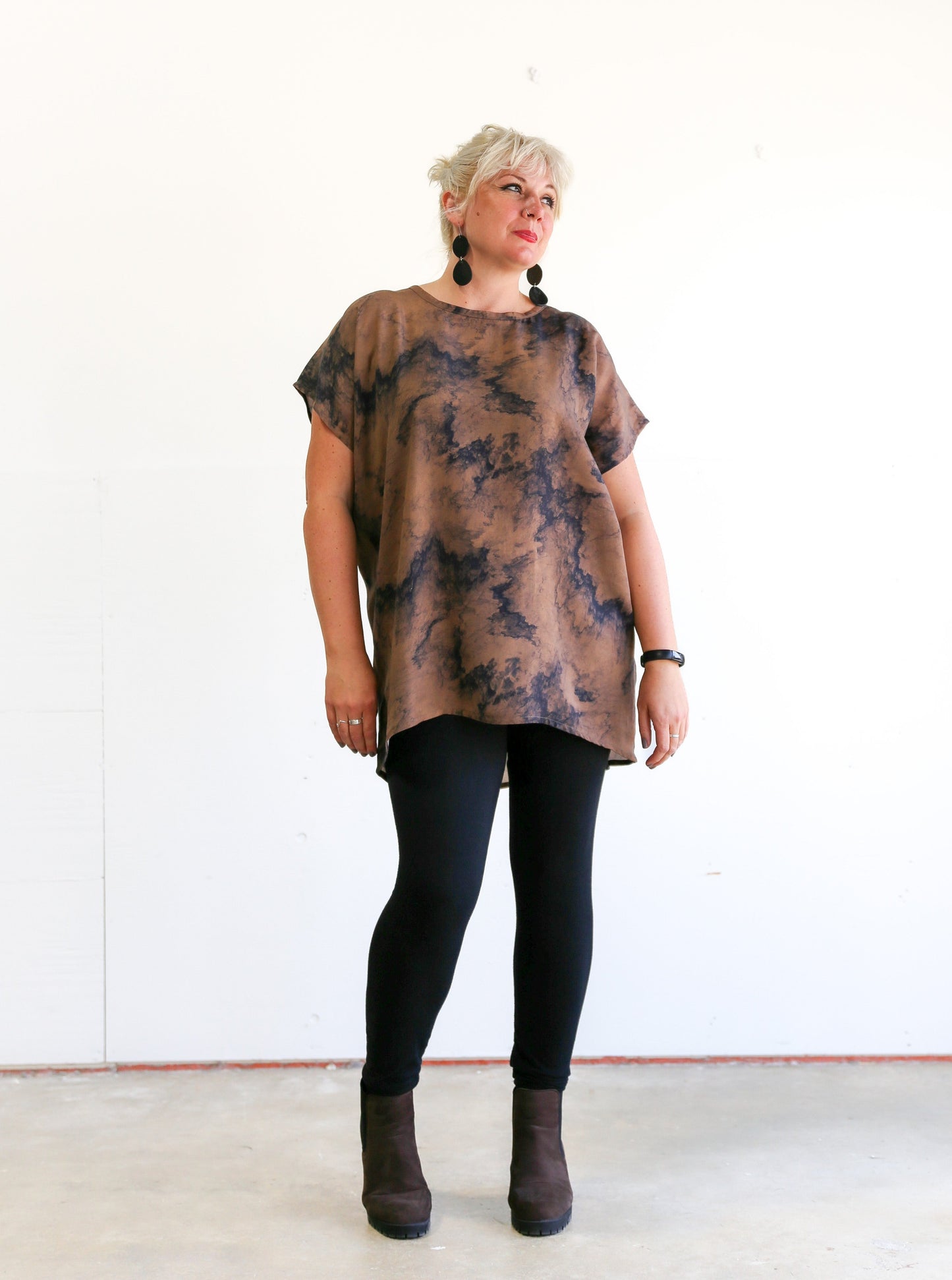 Sheila Tunic Top -Watercolour Print