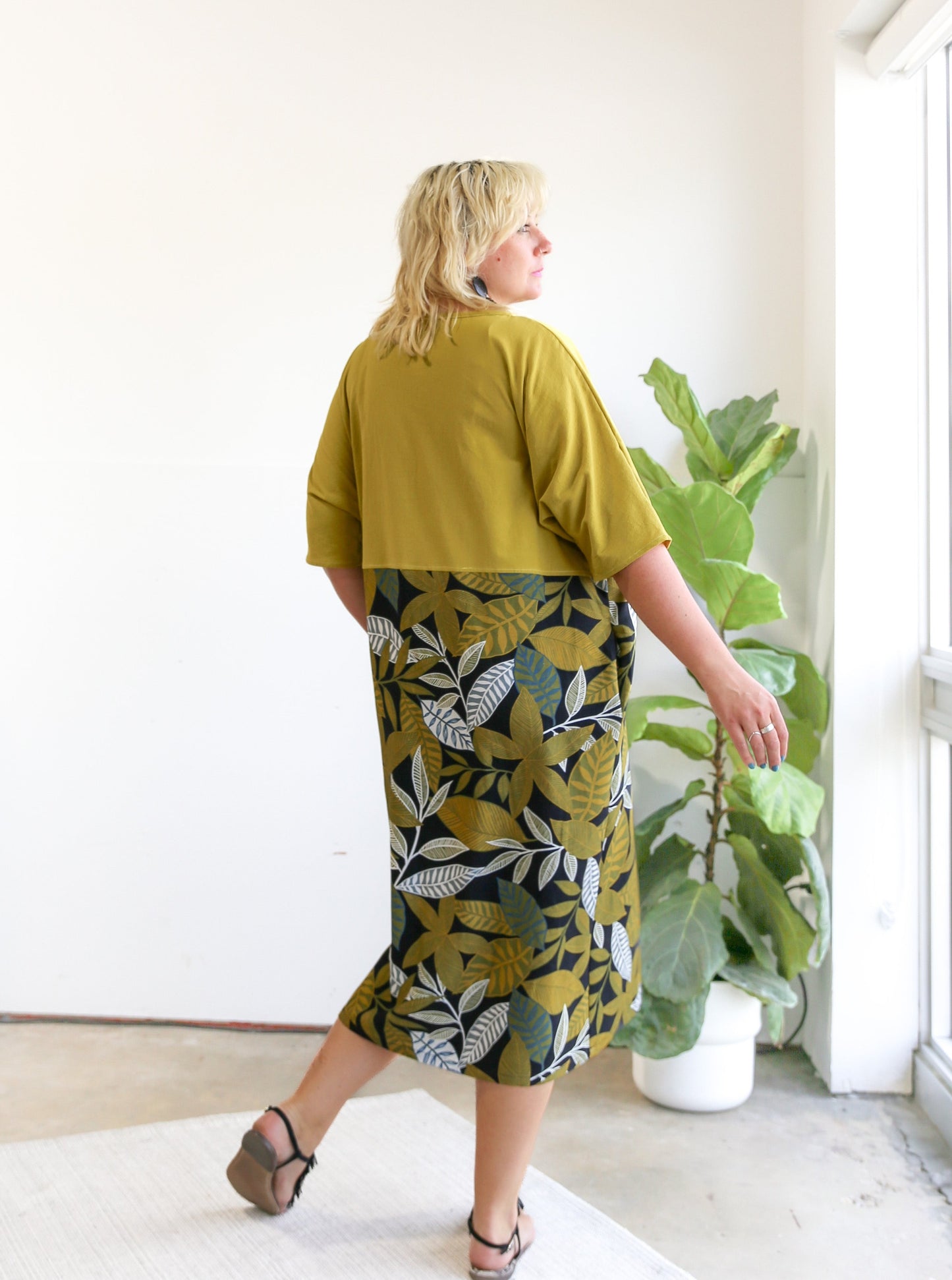 Conny Colour Blocked Dress -Leaf
