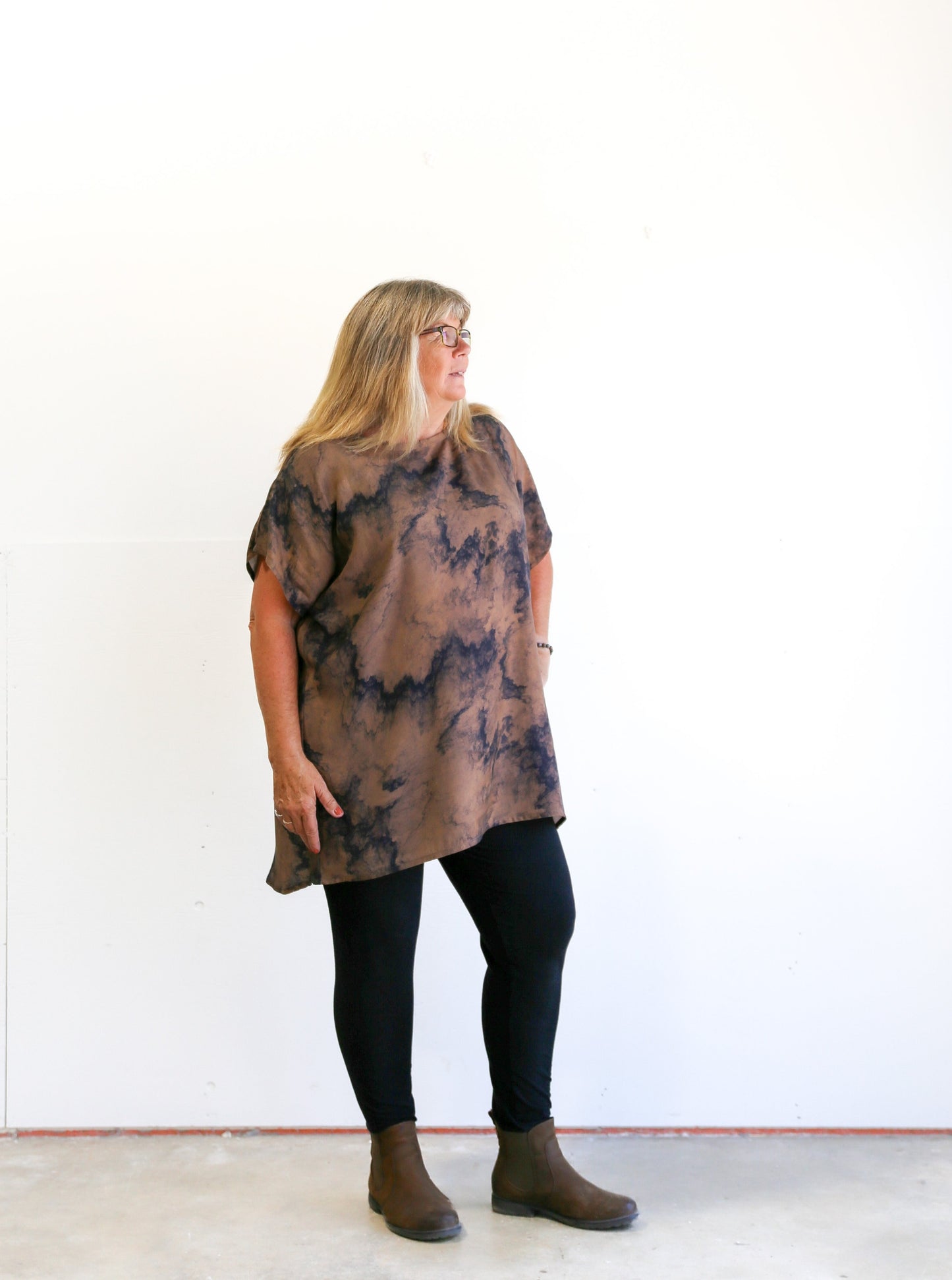 Sheila Tunic Top -Watercolour Print