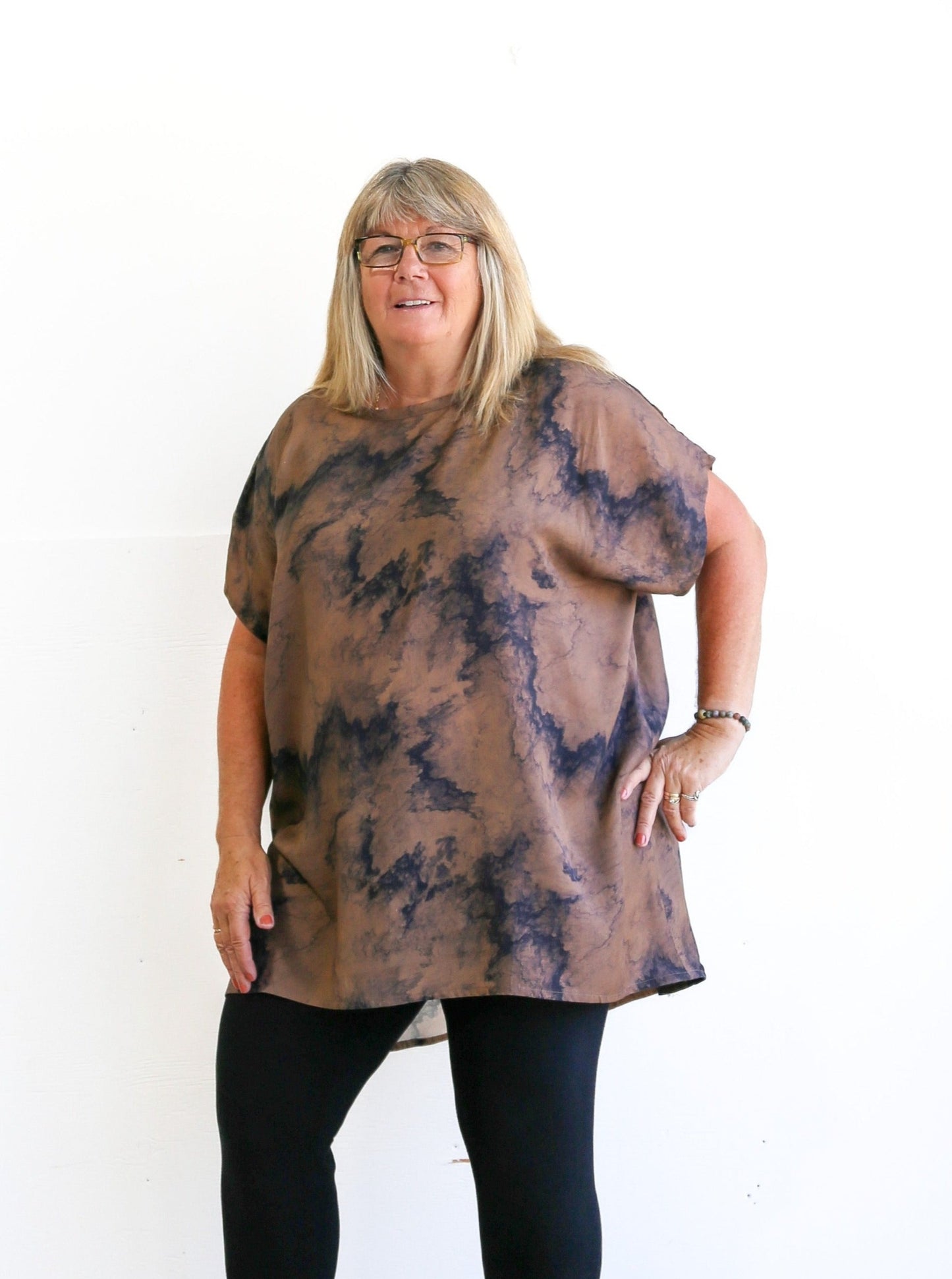 Sheila Tunic Top -Watercolour Print