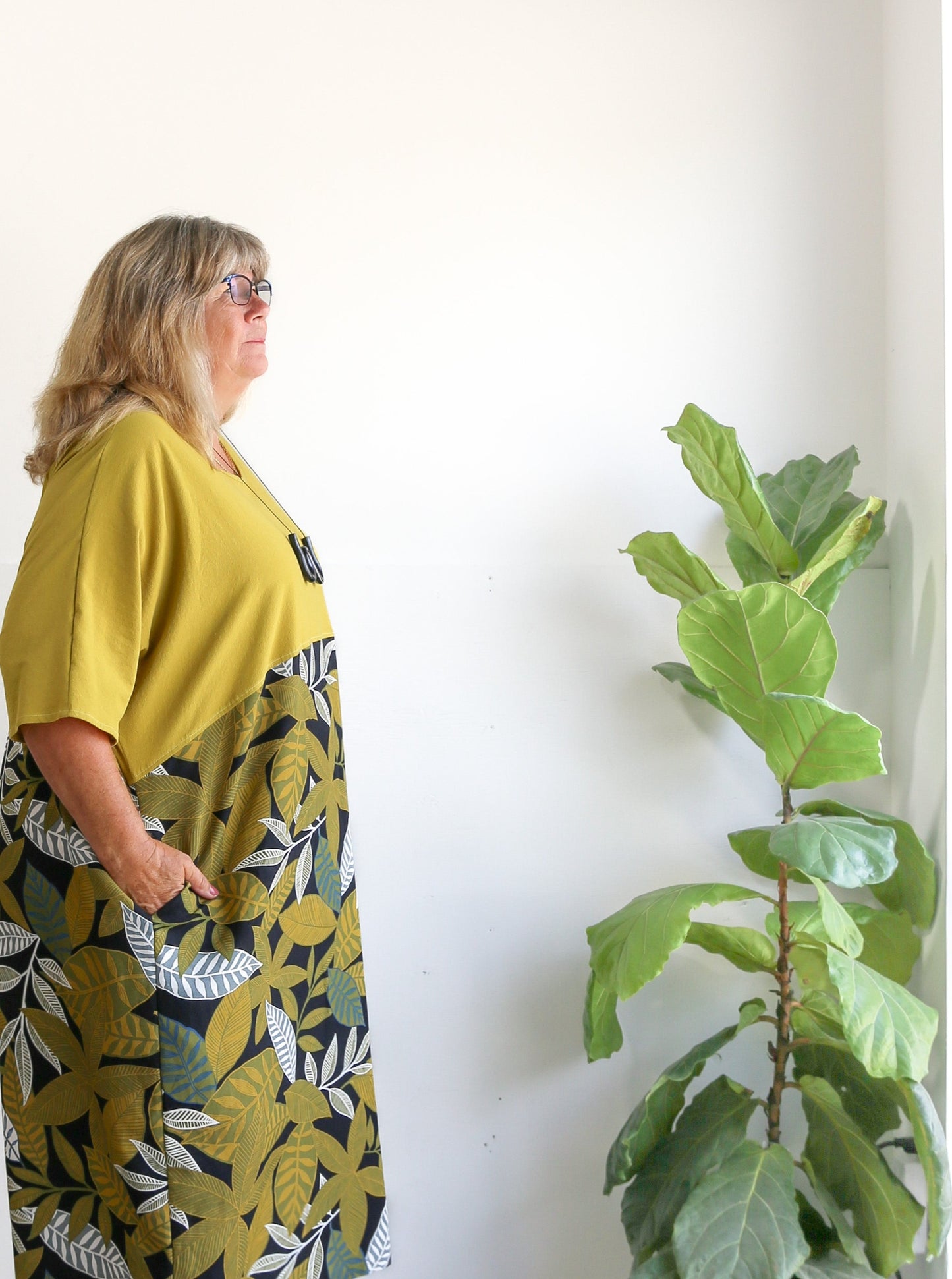 Conny Colour Blocked Dress -Leaf