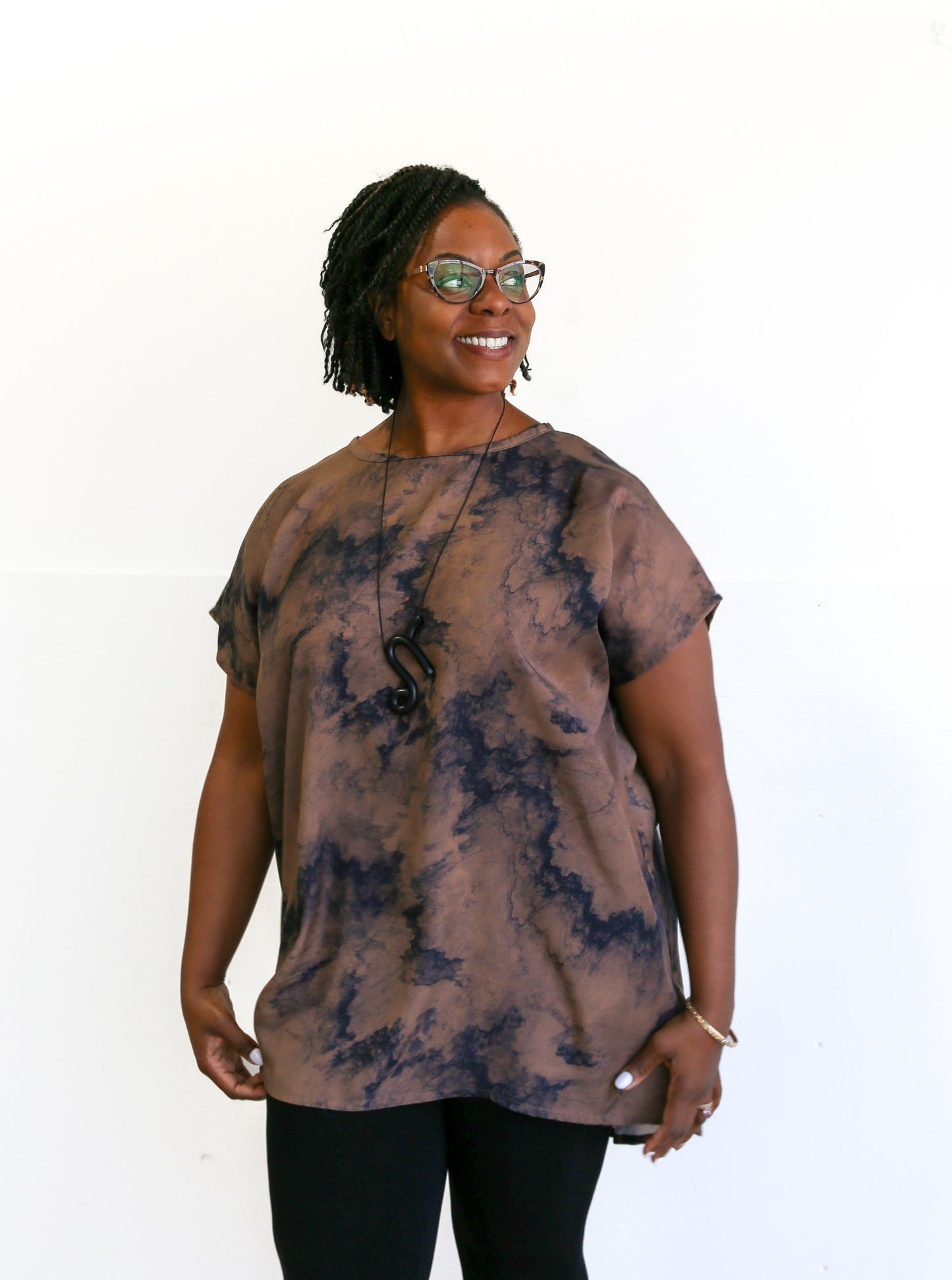 Sheila Tunic Top -Watercolour Print