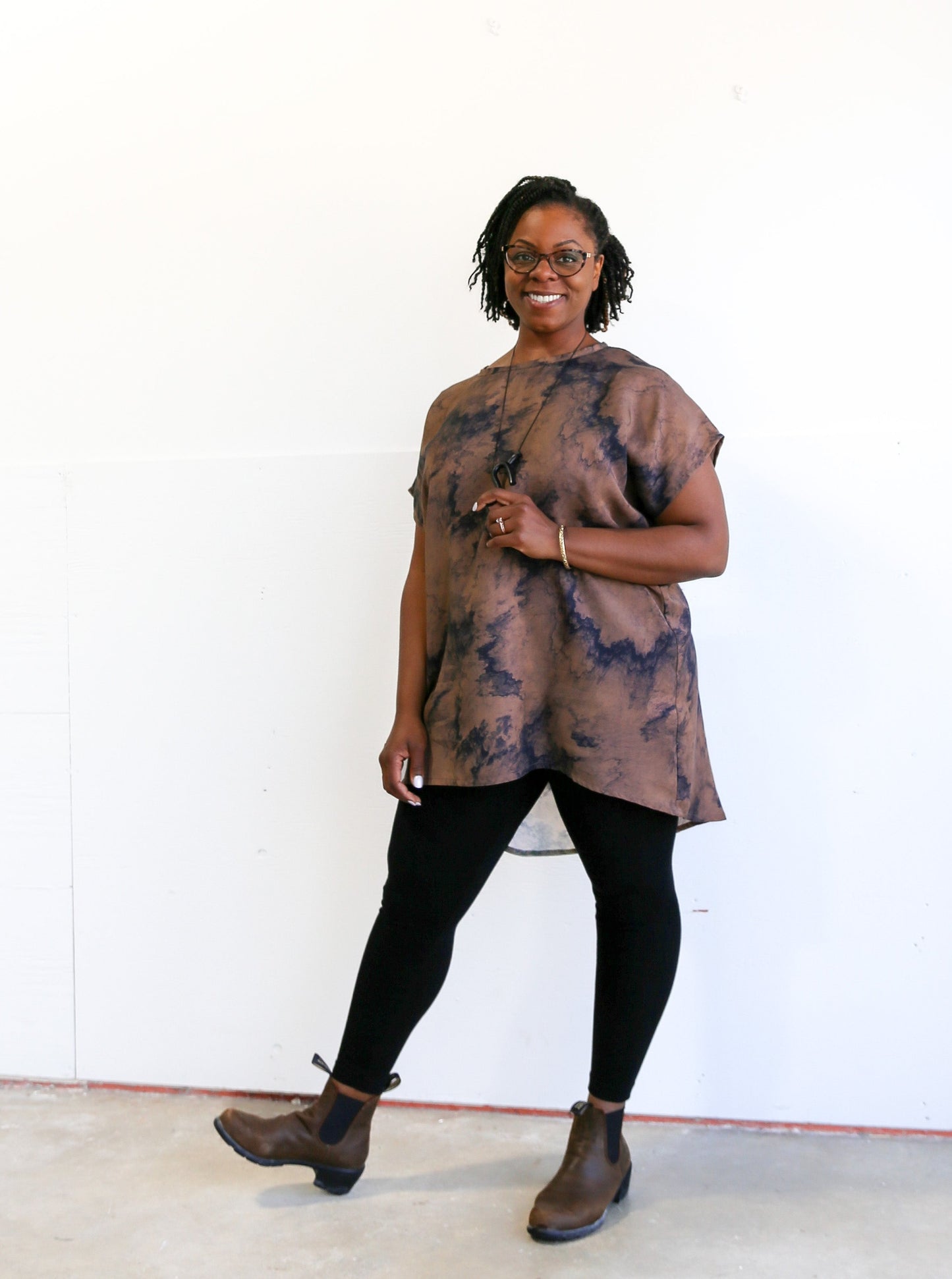 Sheila Tunic Top -Watercolour Print