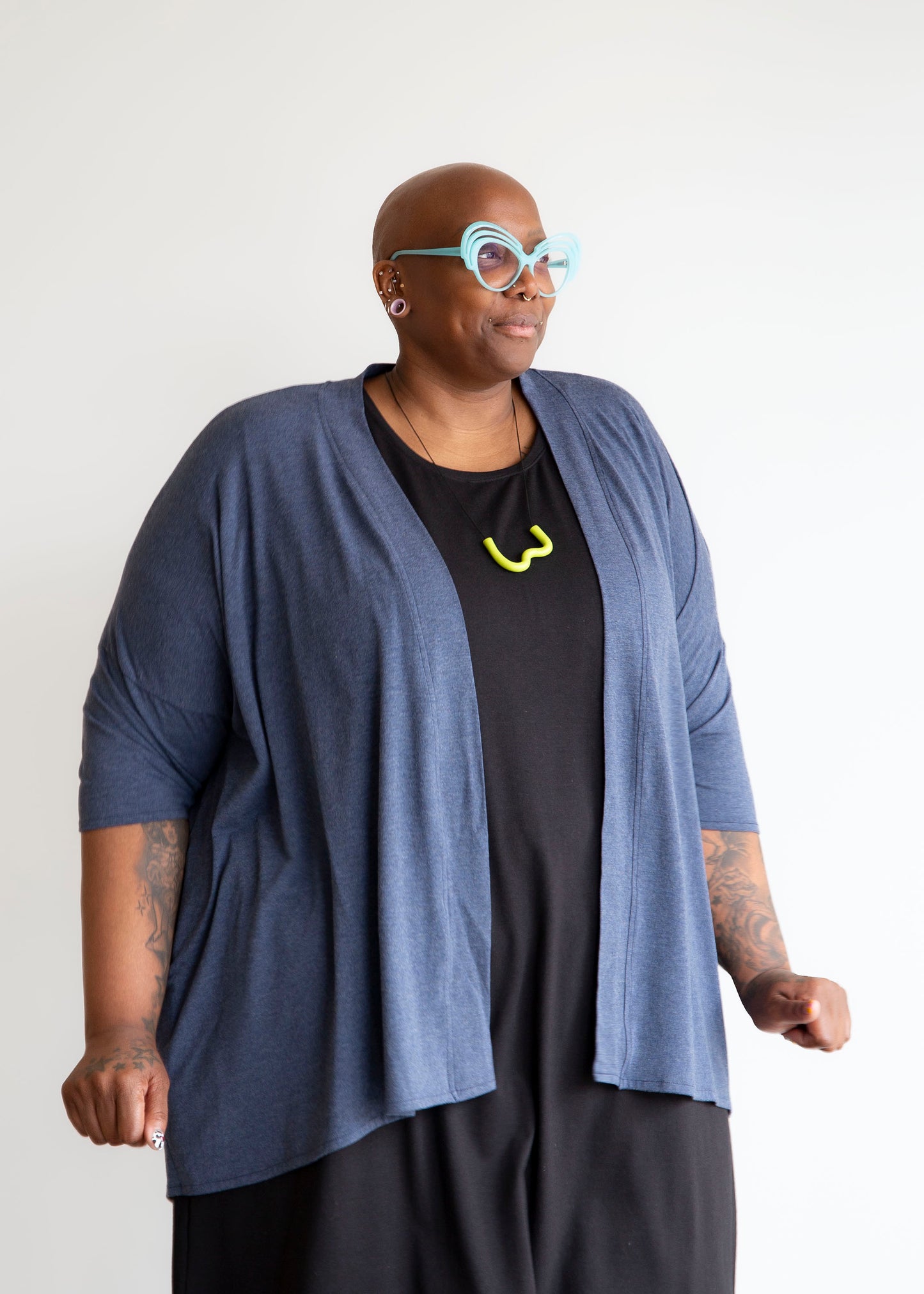 Naomi Cardigan -Denim Blue