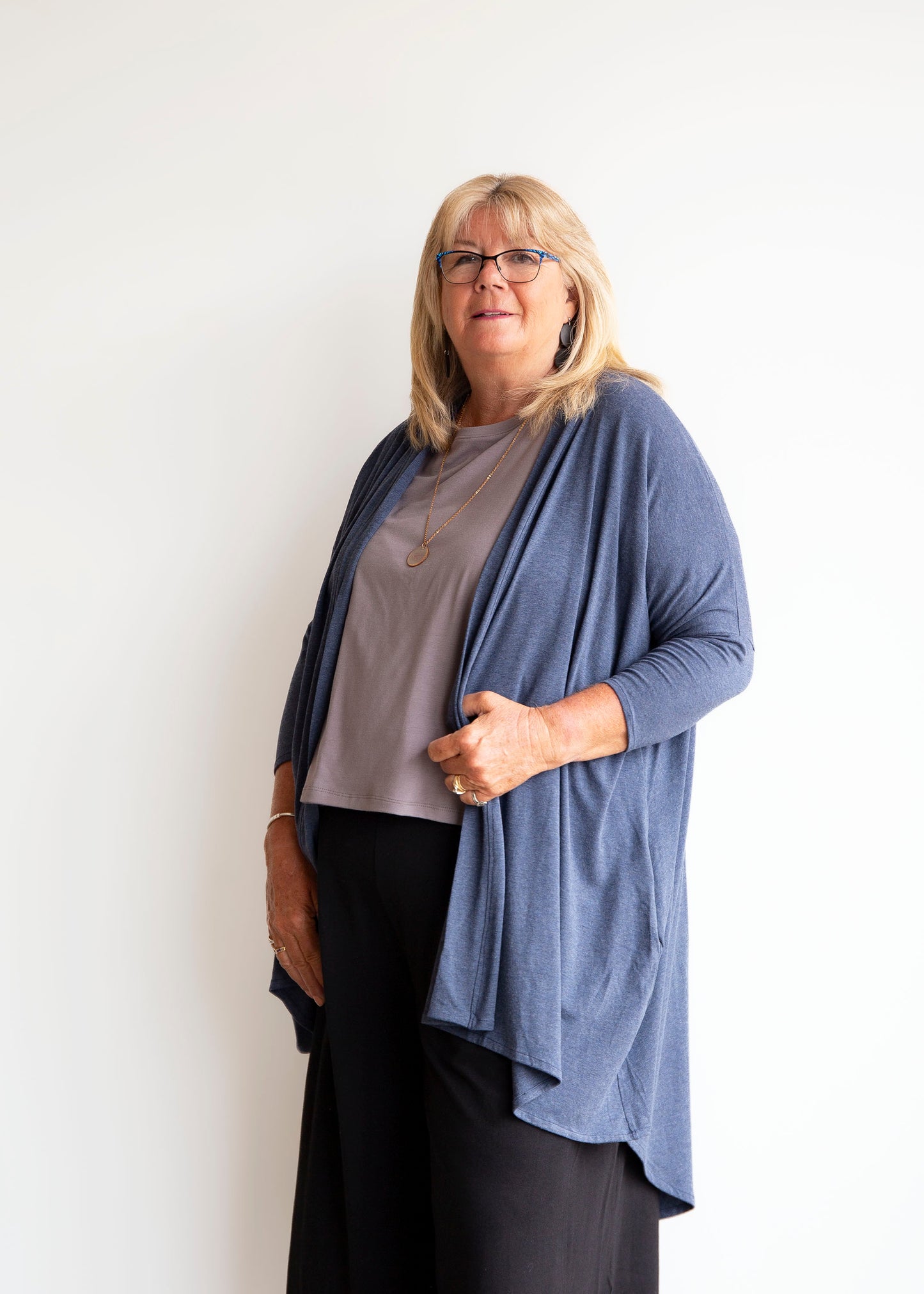 Naomi Cardigan -Denim Blue