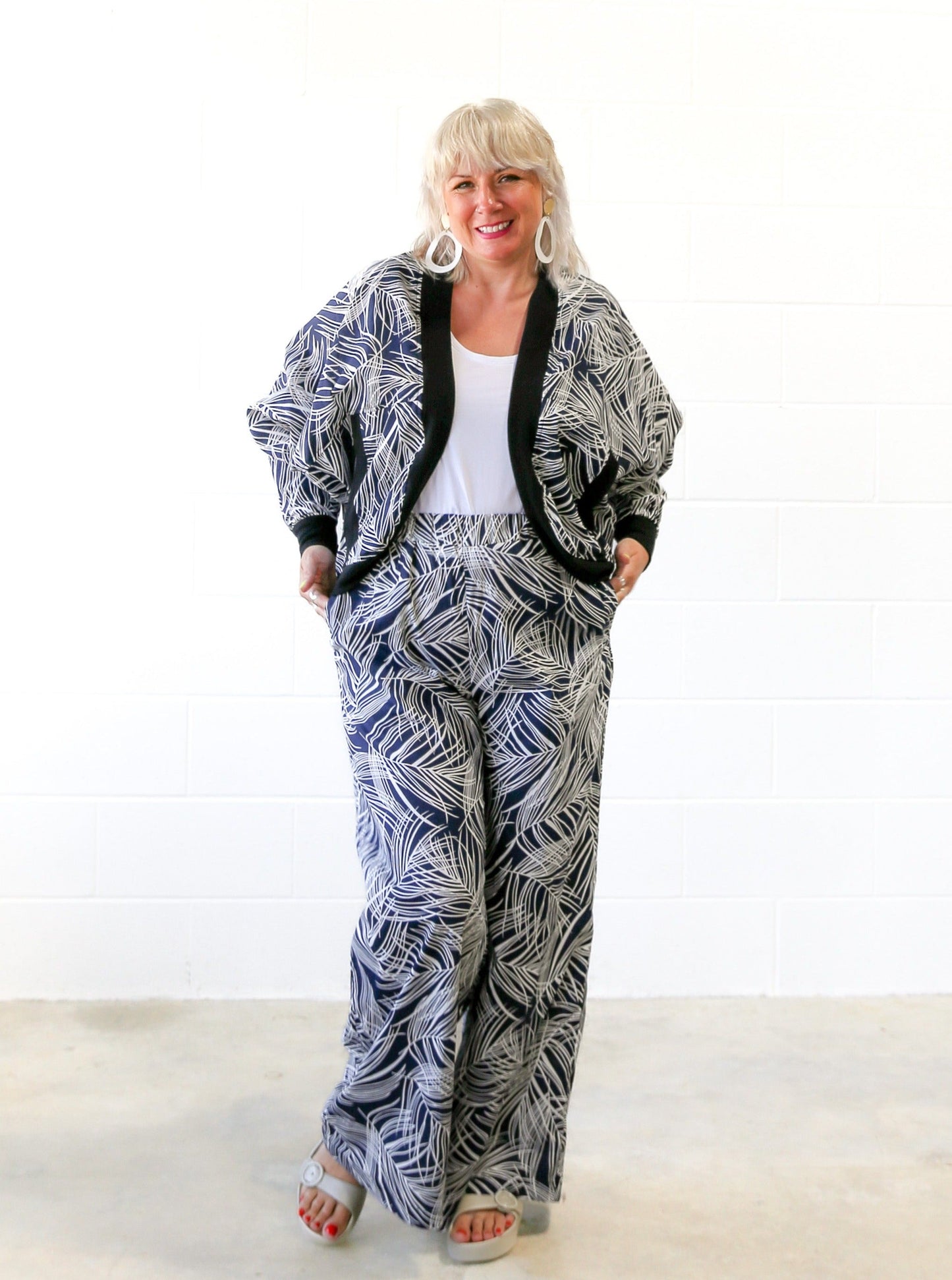 Anna Wide Leg Pants -Palm