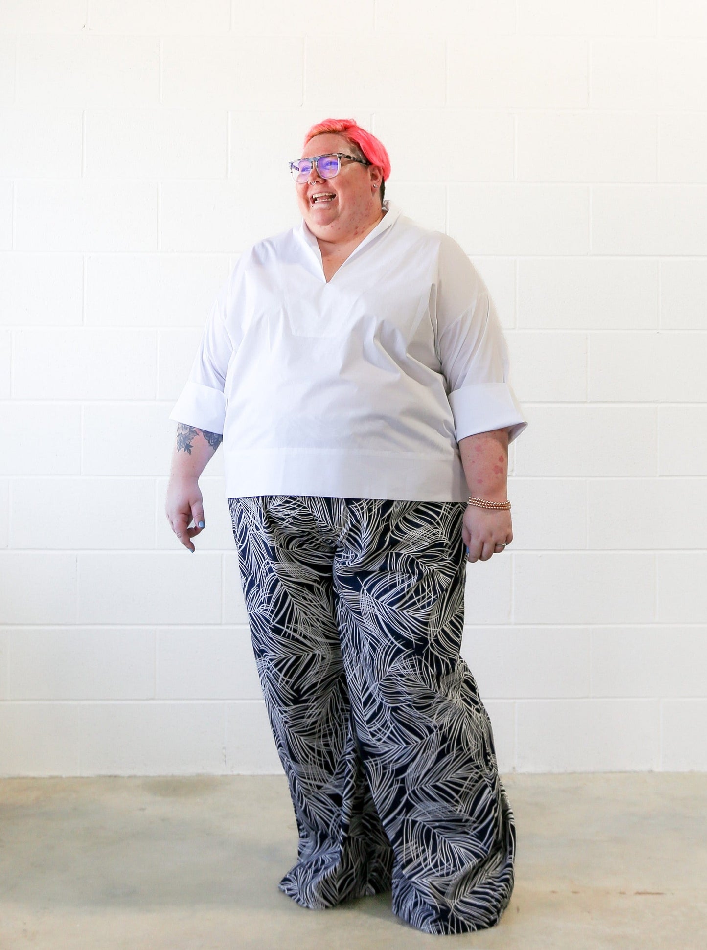 Anna Wide Leg Pants -Palm