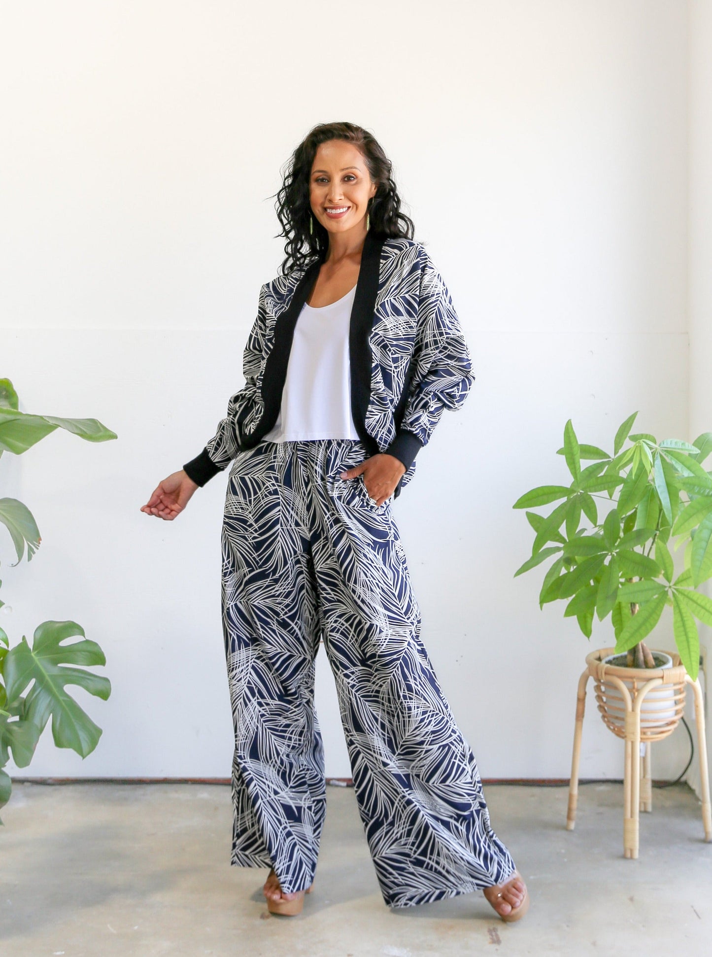 Anna Wide Leg Pants -Palm