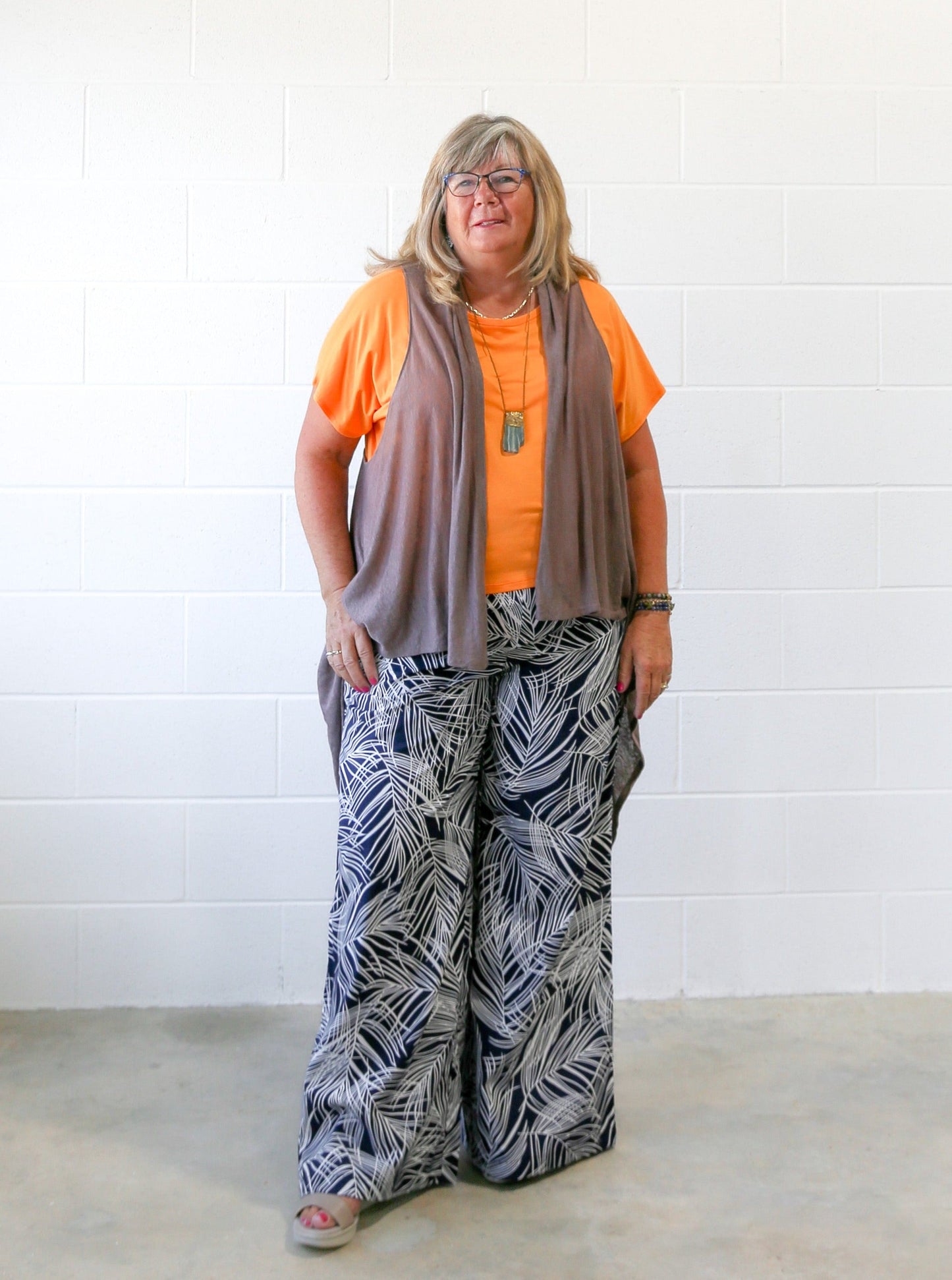 Anna Wide Leg Pants -Palm