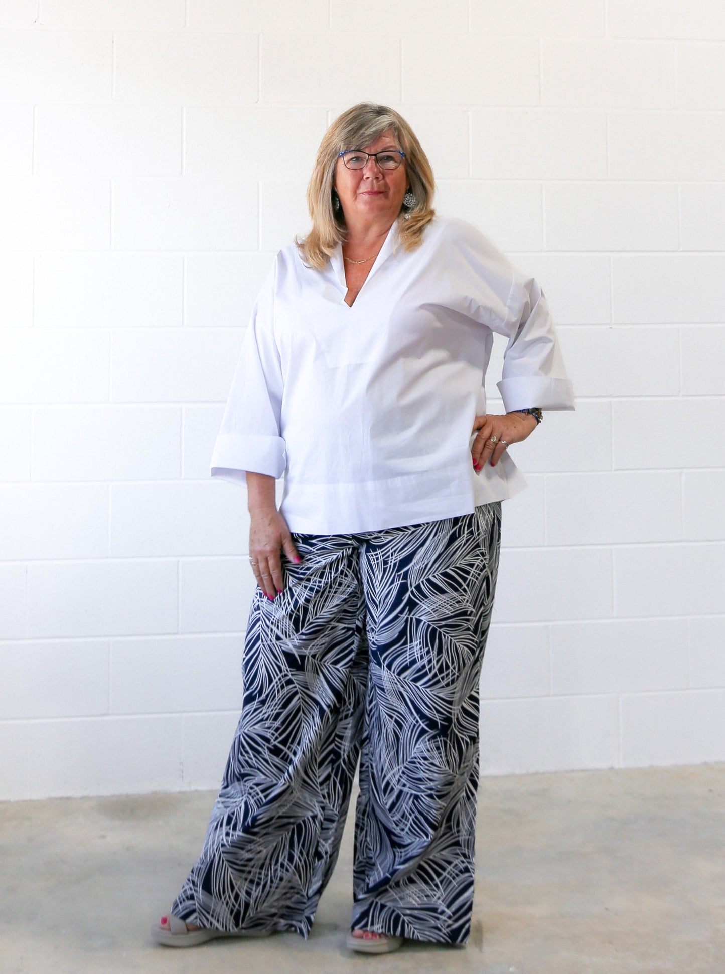 Anna Wide Leg Pants -Palm
