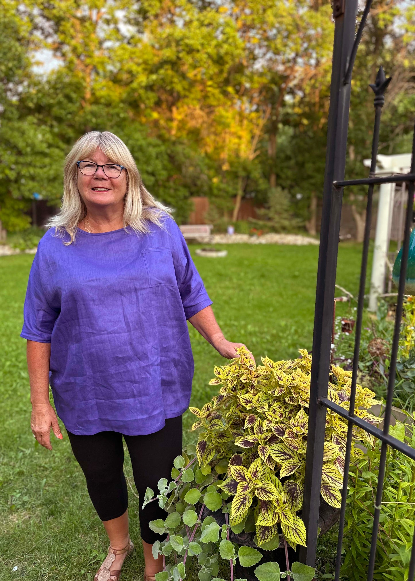 Sandy Linen Tunic -Violet