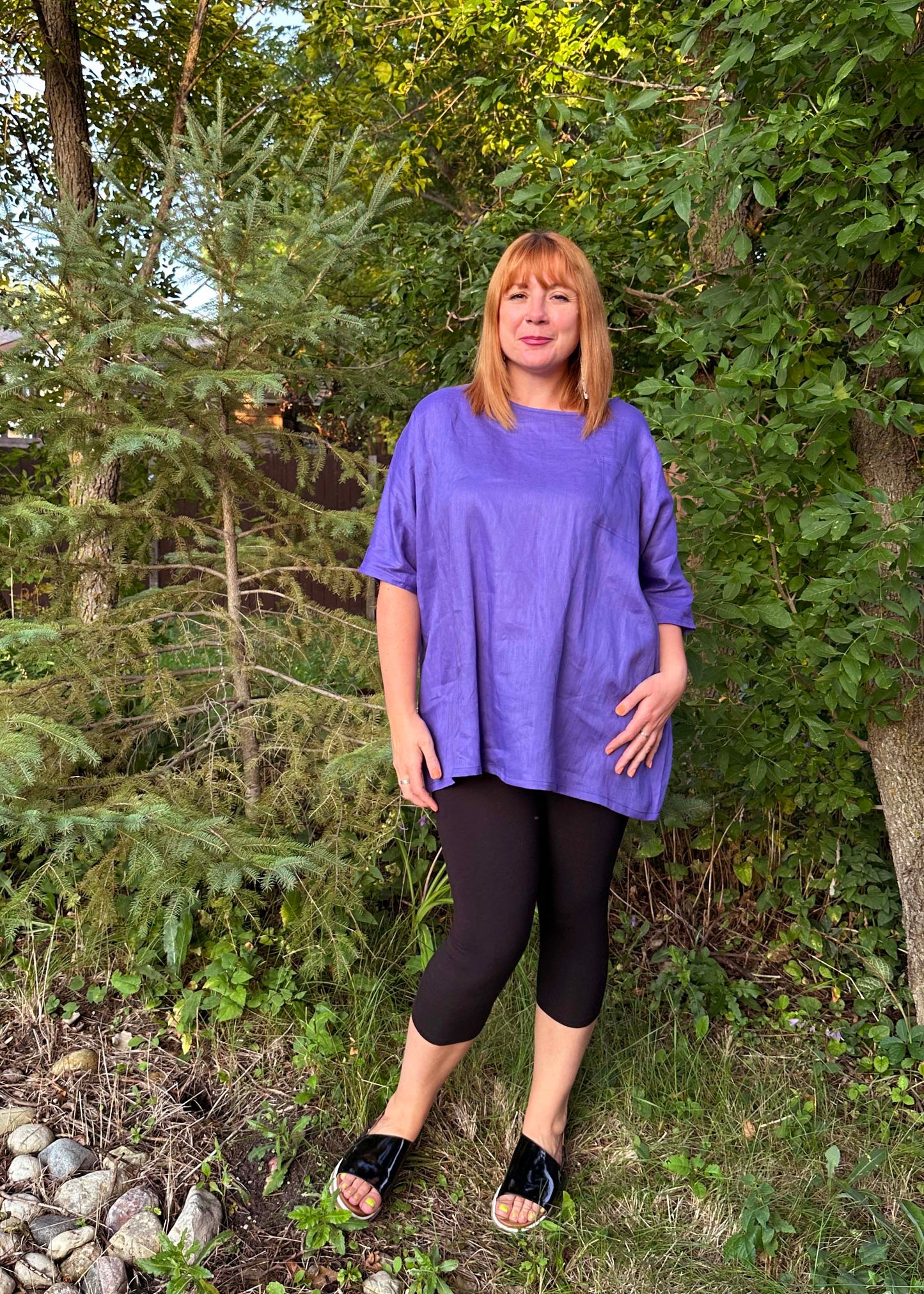 Sandy Linen Tunic -Violet