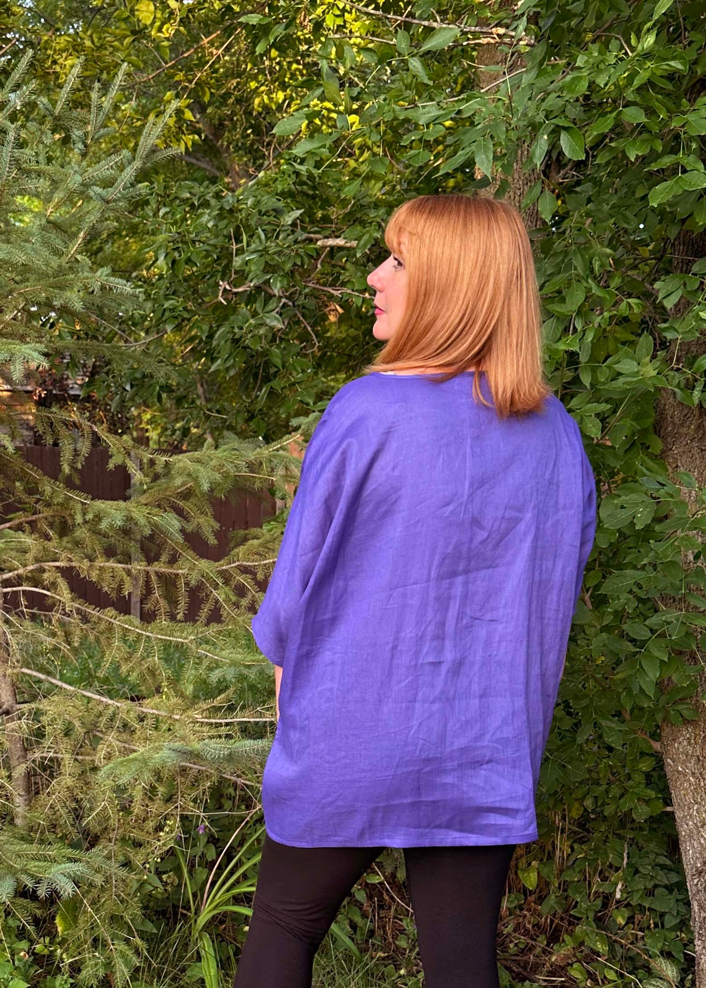 Sandy Linen Tunic -Violet