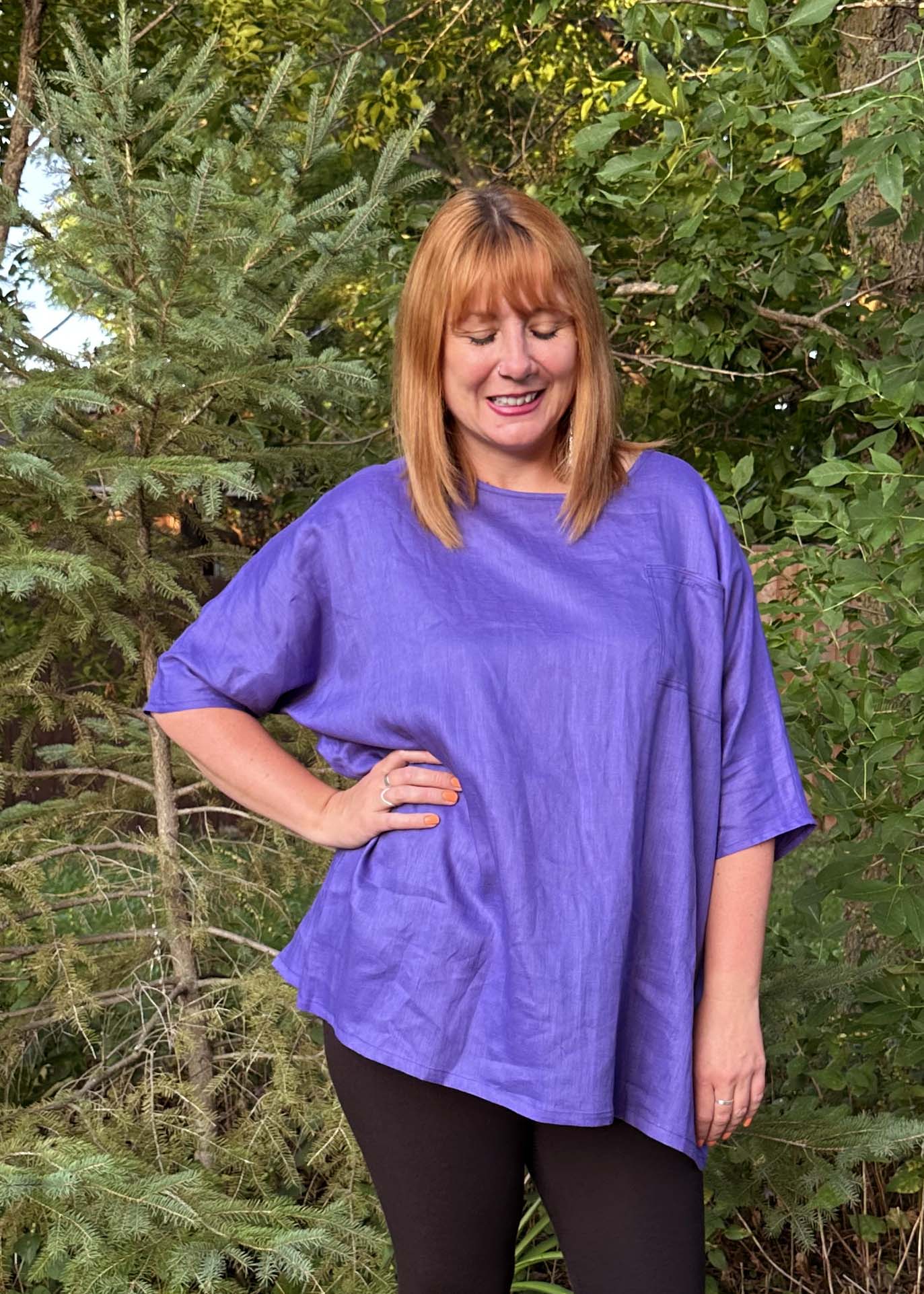 Sandy Linen Tunic -Violet