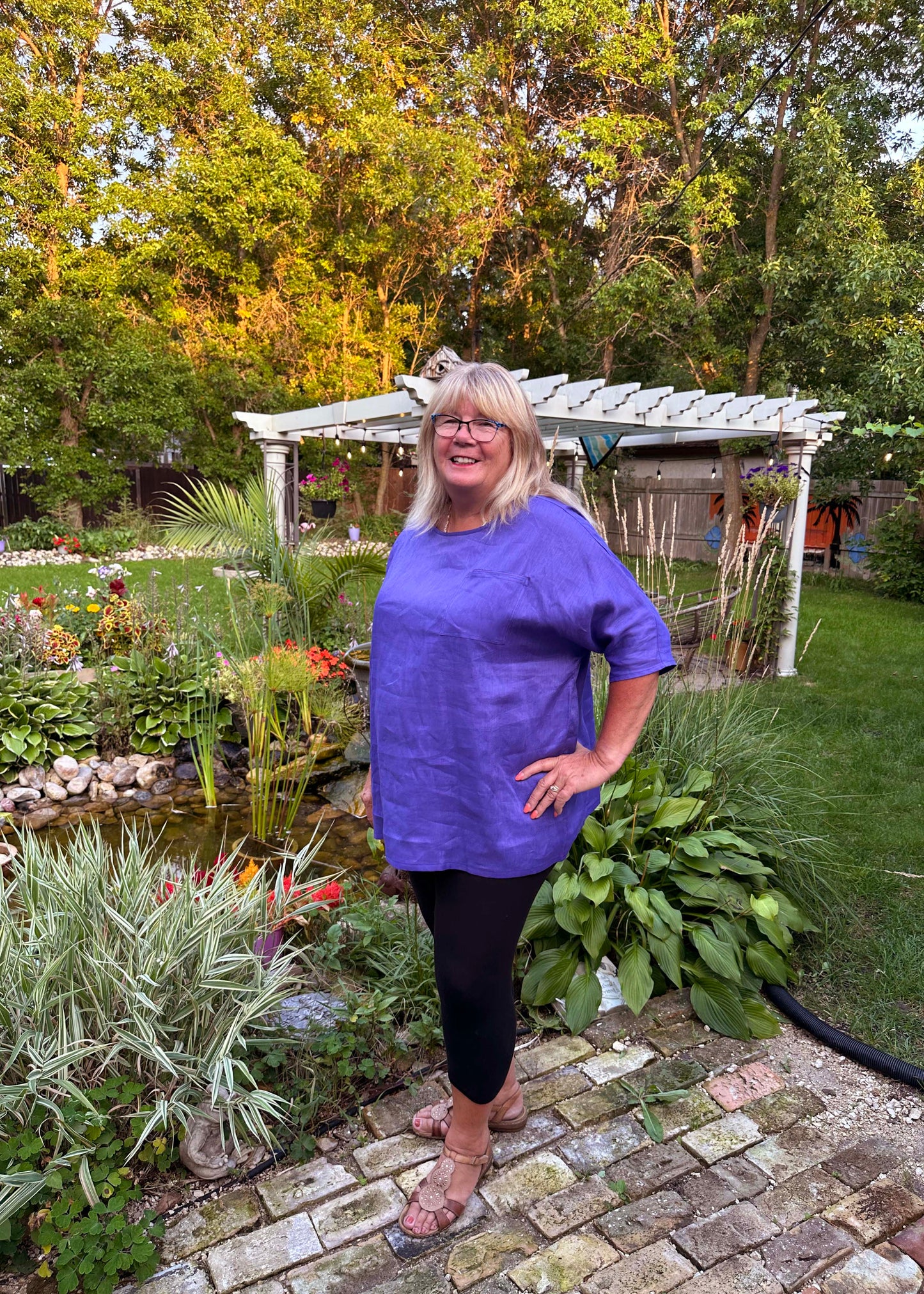 Sandy Linen Tunic -Violet