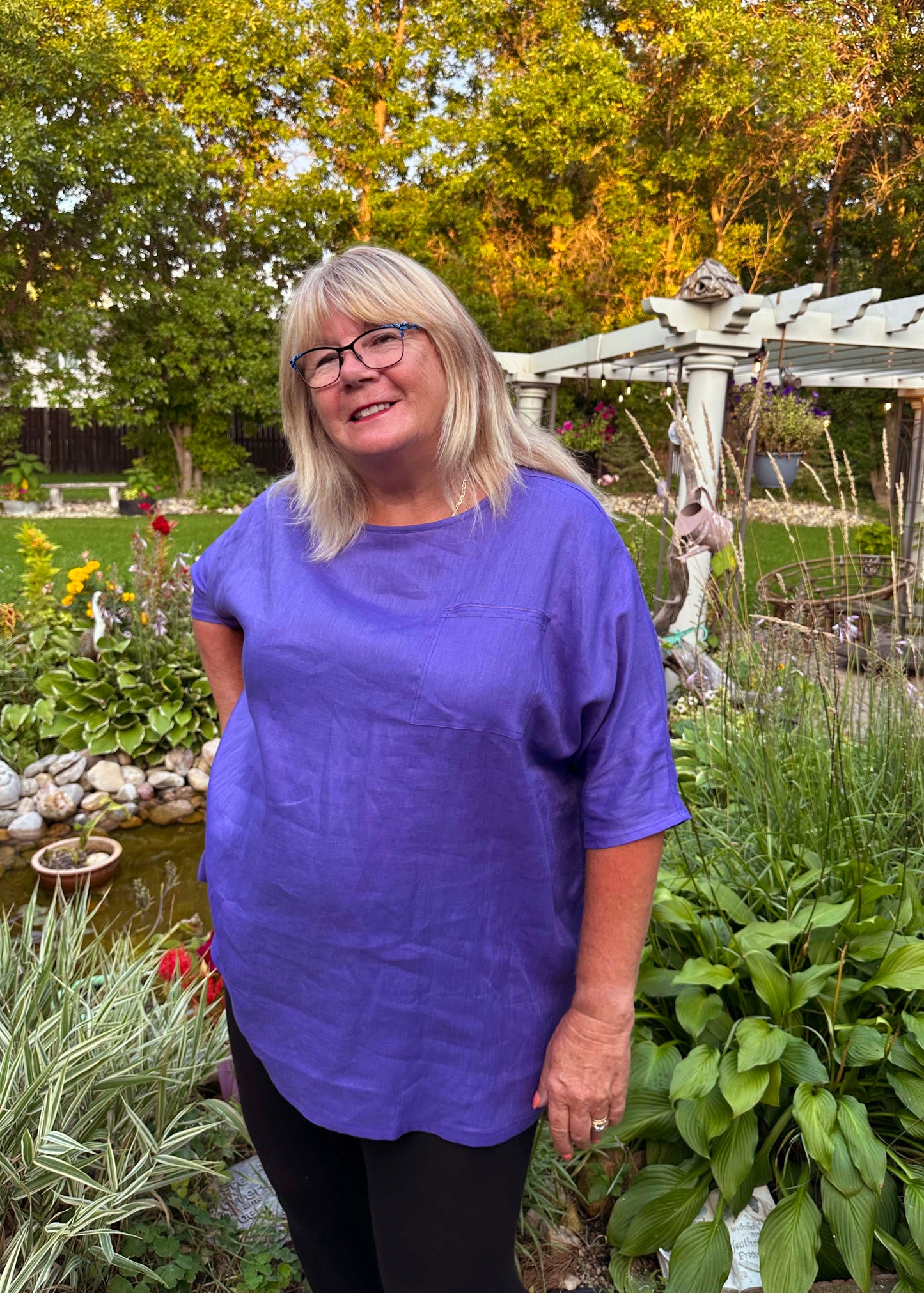 Sandy Linen Tunic -Violet