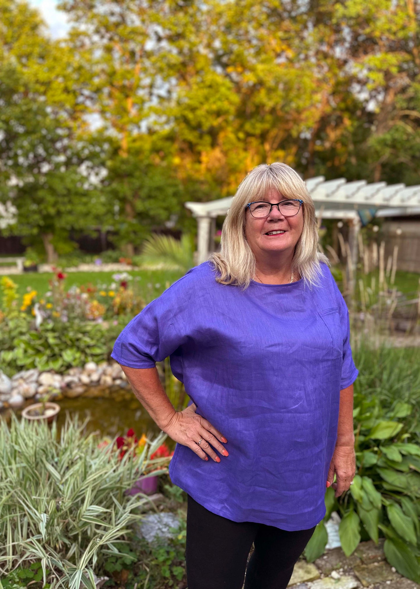 Sandy Linen Tunic -Violet