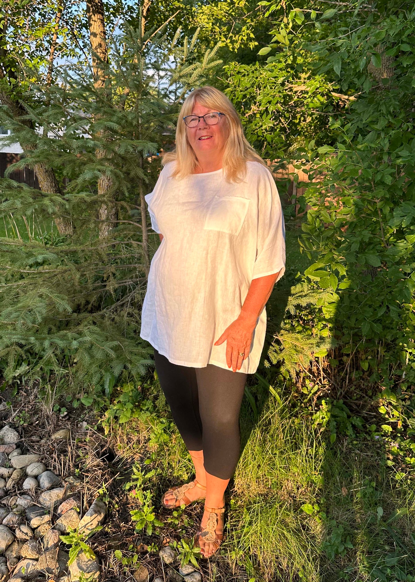 Sandy Linen Tunic -White