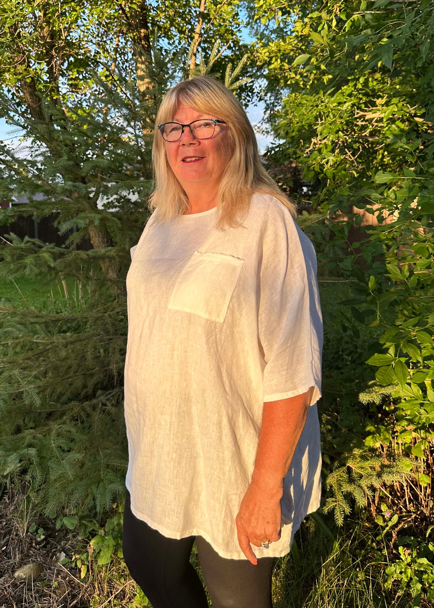 Sandy Linen Tunic -White