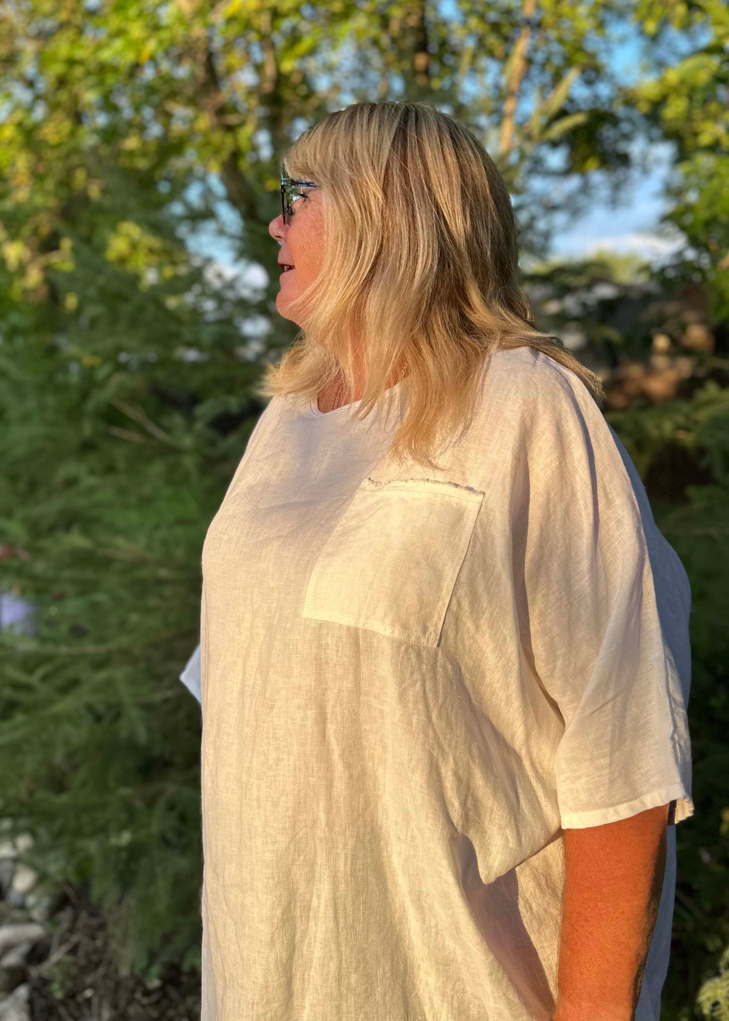 Sandy Linen Tunic -White