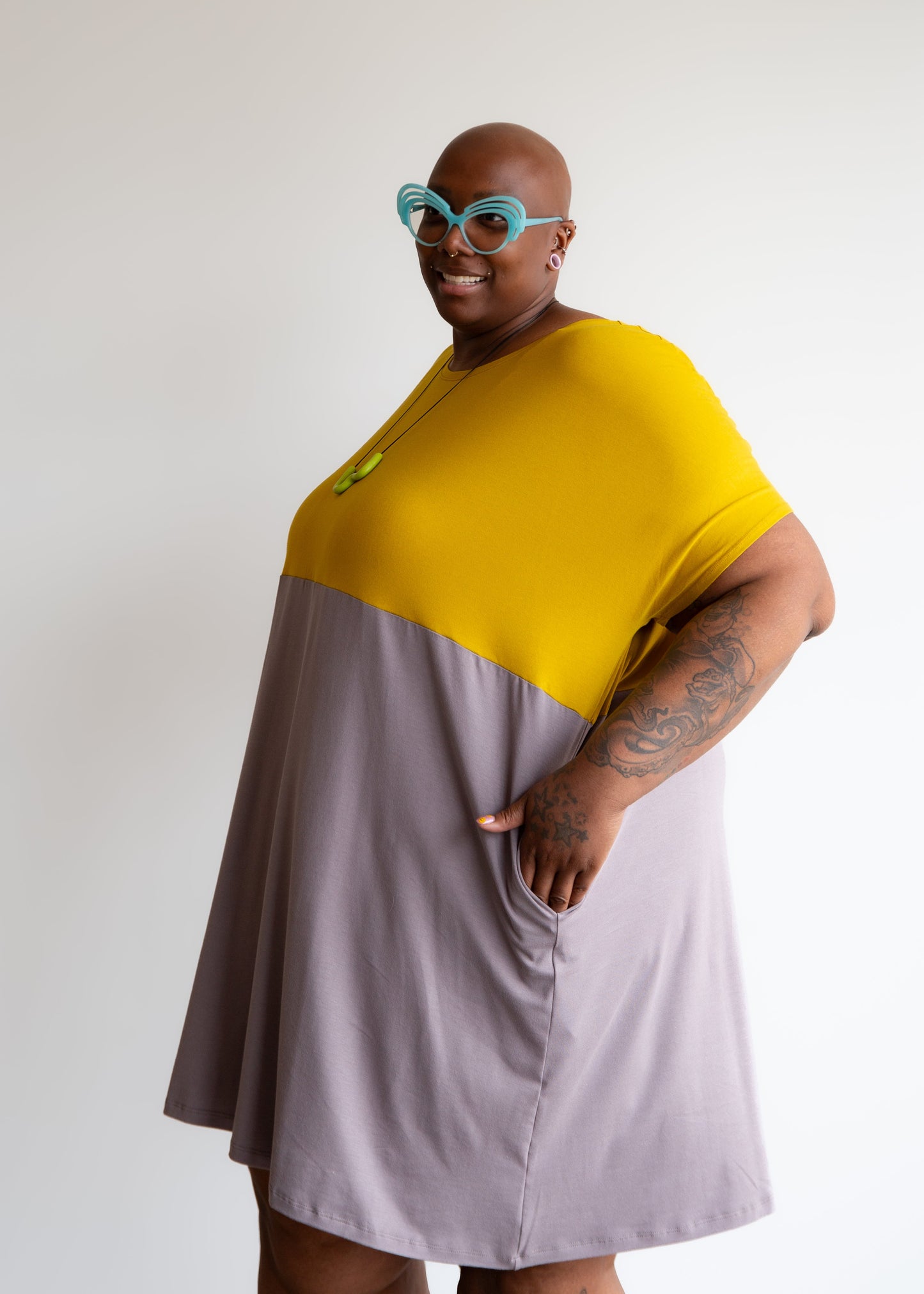 Emilie Dress -Colour Blocked