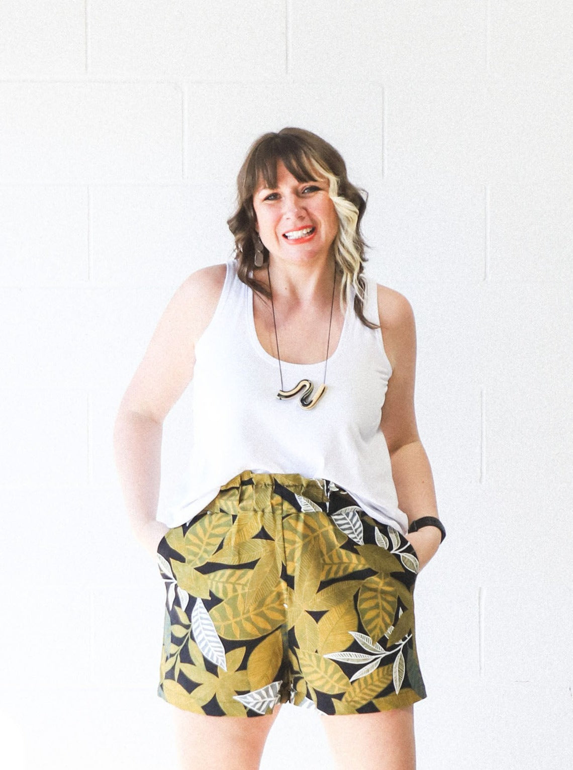 Paige Shorts -Leaf Print -XS & 5X