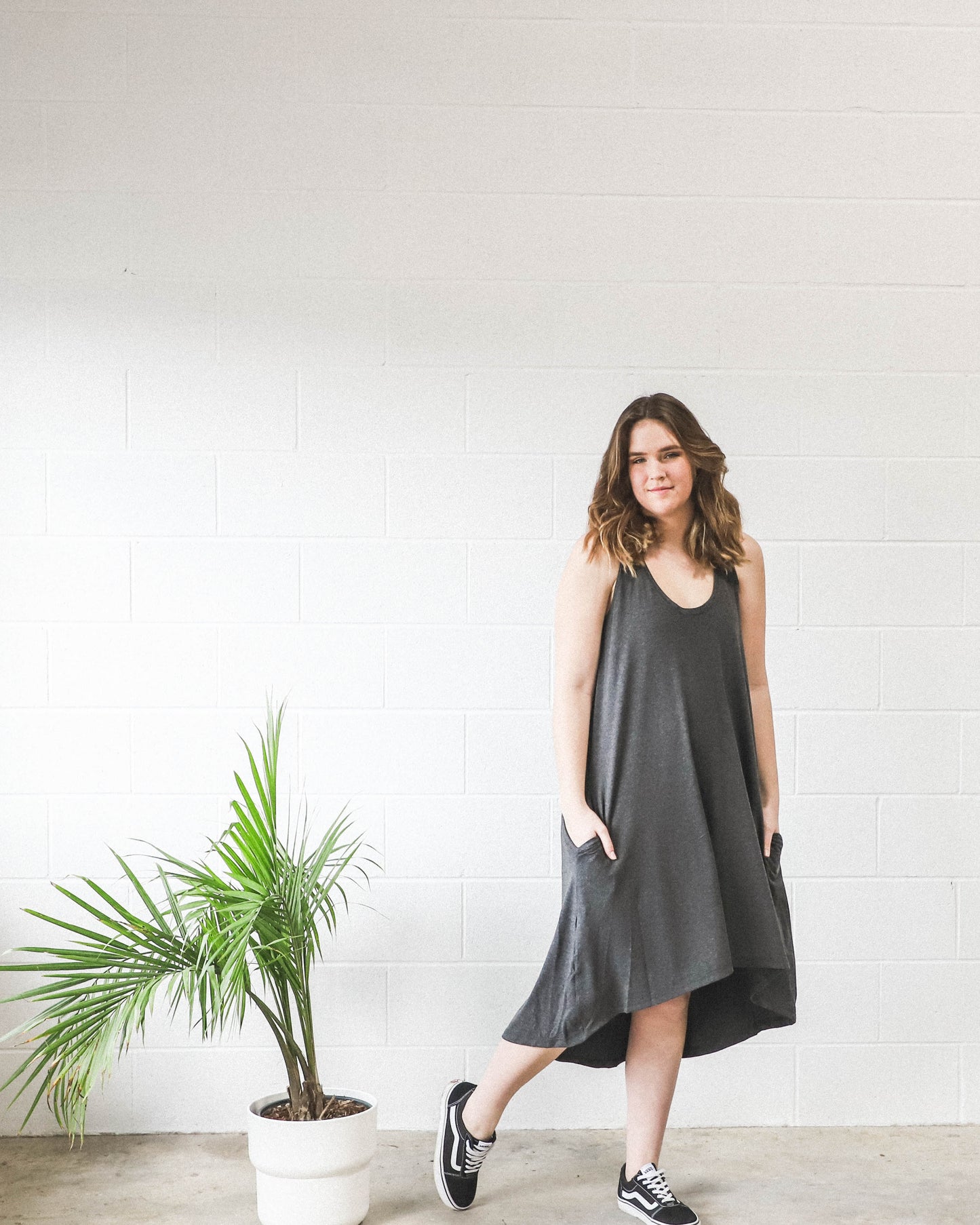 JoAnne Long Tank Dress -Charcoal Size B