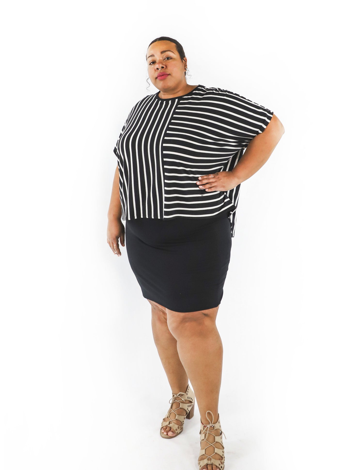 Doren Pegged Skirt -Black & Forest