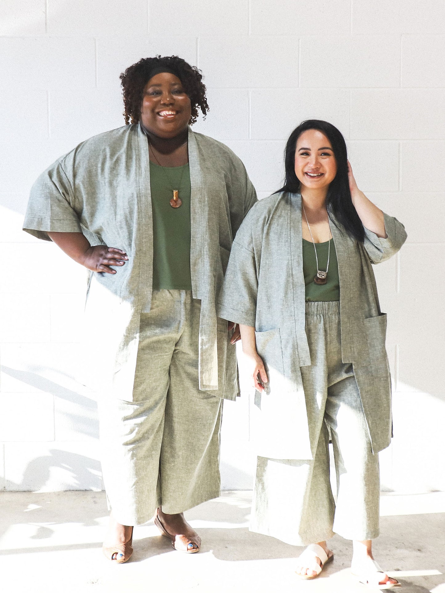 Shannon Wide Leg Crop Pants -Hemp -Light Green