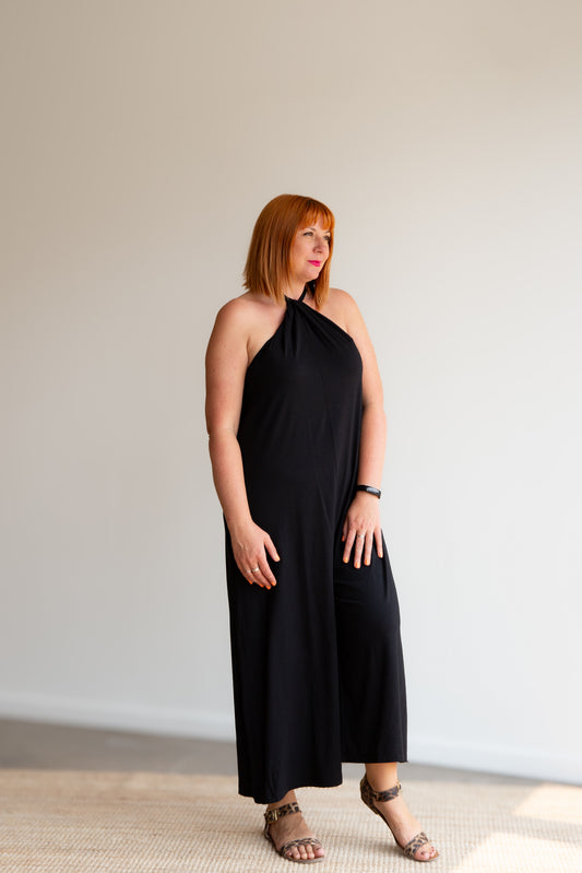 Hannah Halter Jumpsuit -Black -Size B