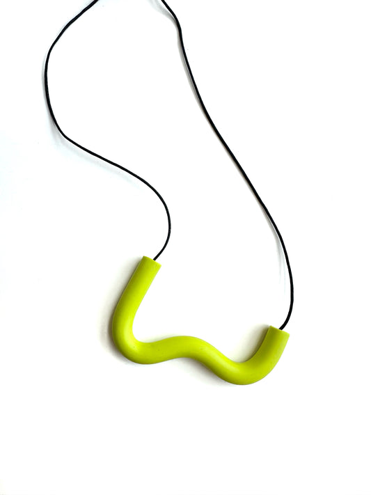 Bare-No-Tools -Necklace -Swish Swoop *Chartreuse