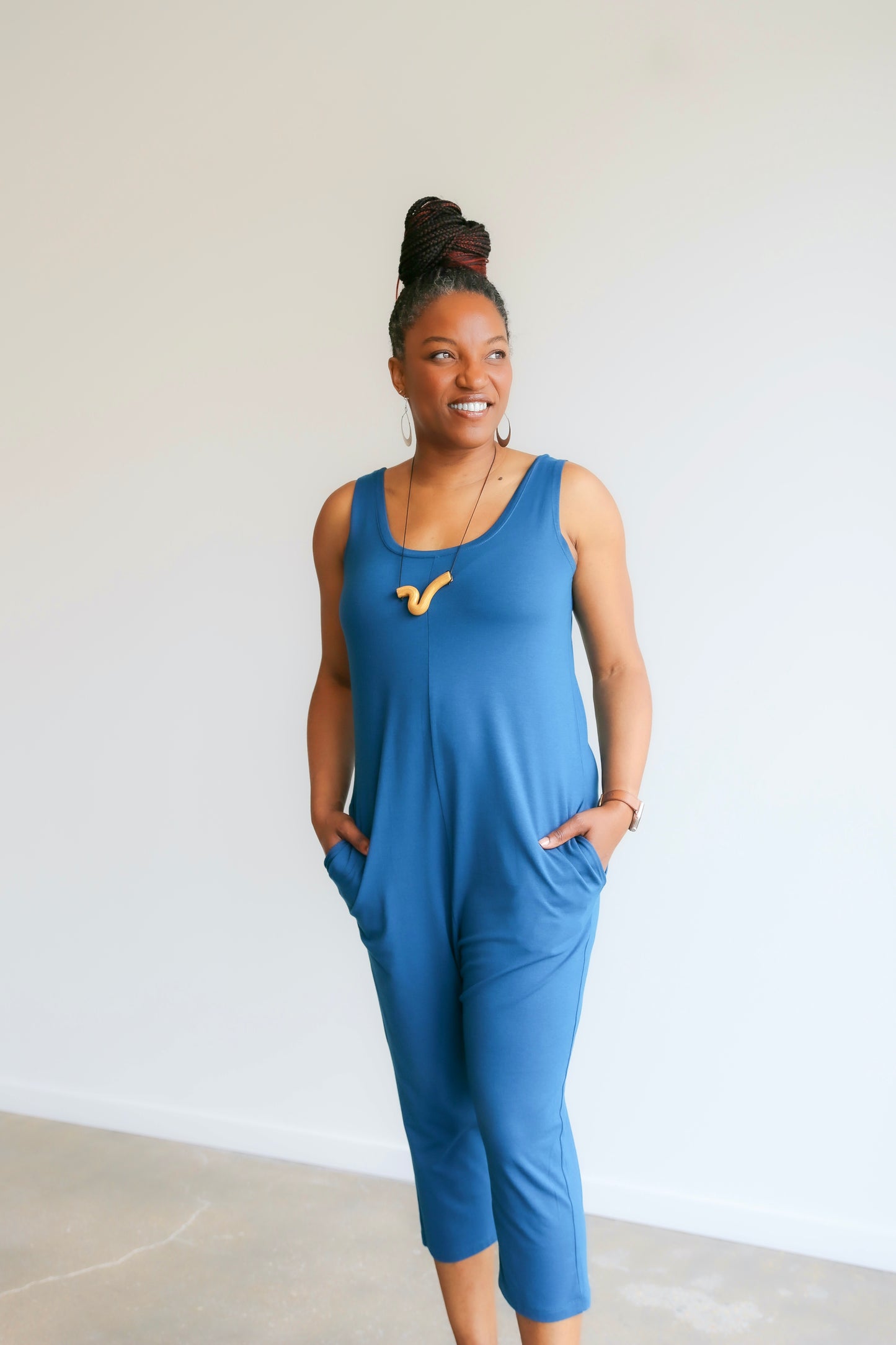 Kim Capri Jumpsuit -Sapphire XS