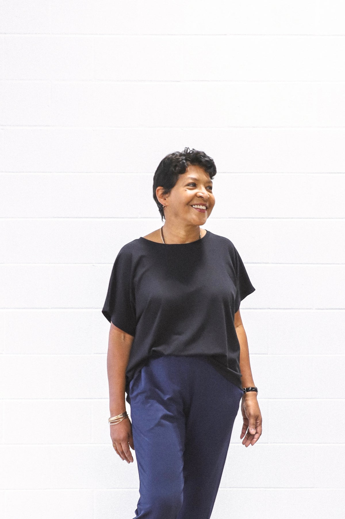 Nita Top -Denim & Black