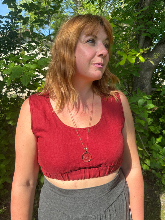 Sample -Linen Crop Top