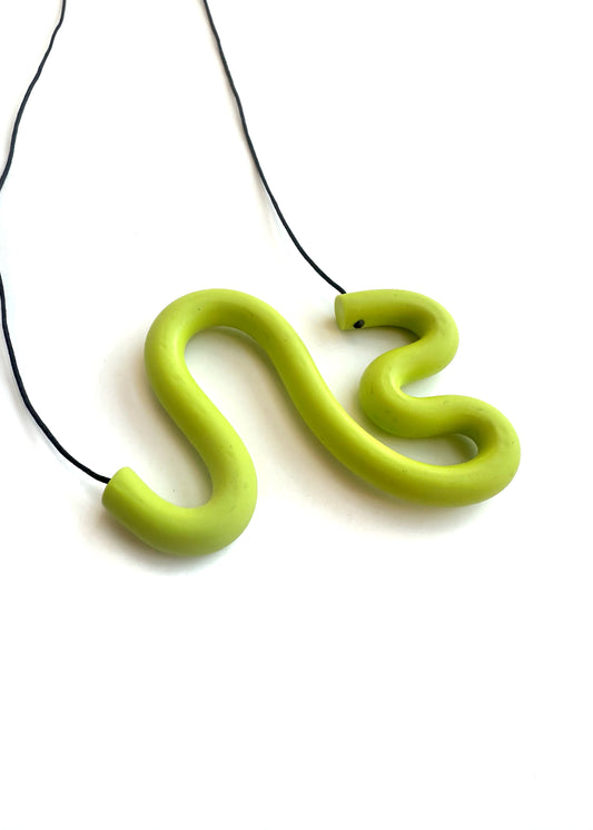 Bare-No-Tools -Necklace *Squiggle abstract -Large -Chartreuse