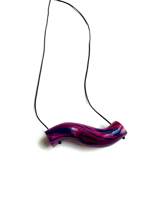 Bare-No-Tools -Swoop Necklace -Magenta & Navy