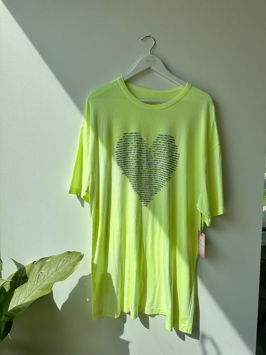 Pretty Project T-Shirt  -Heart -Neon Yellow -2X