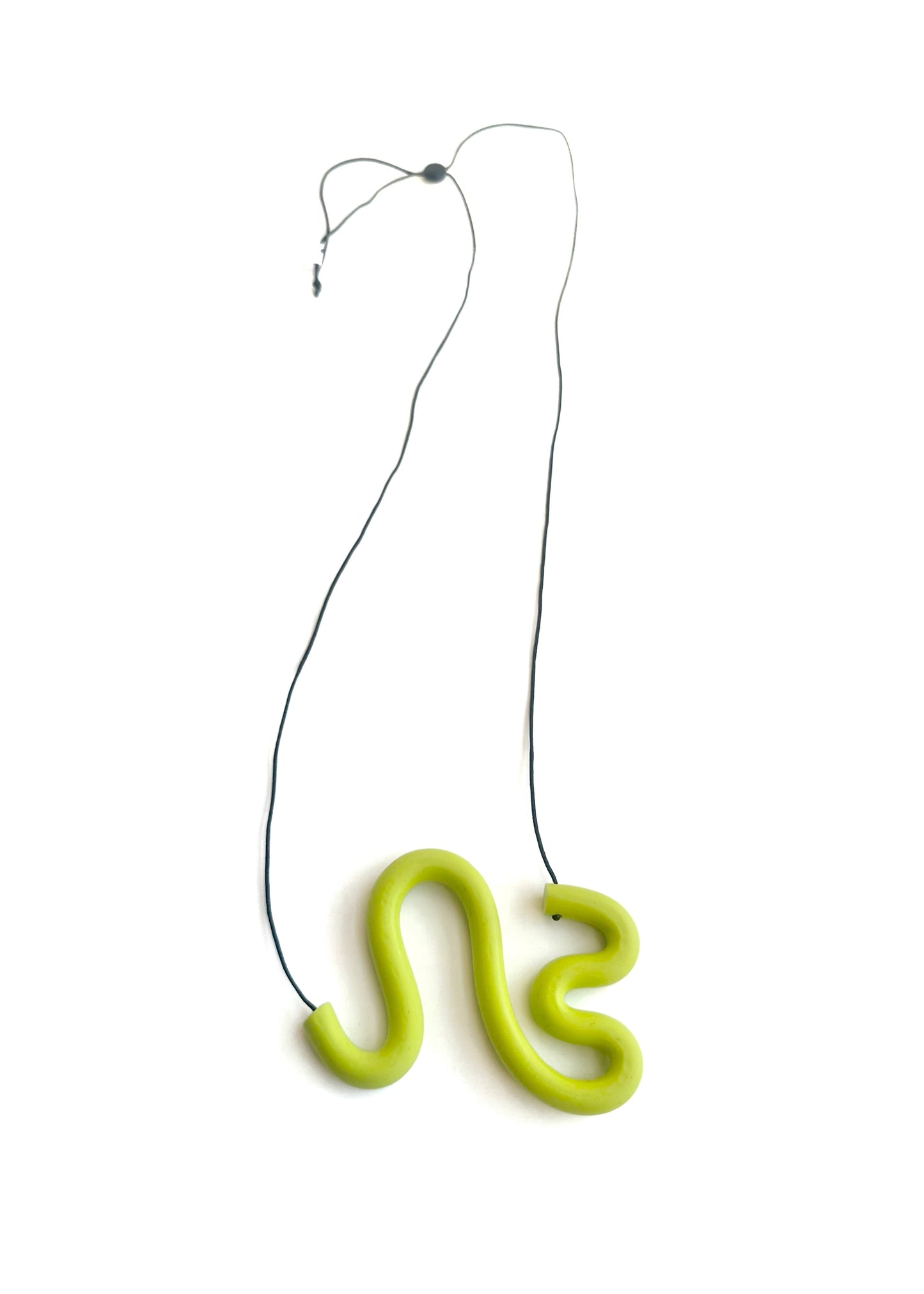 Bare-No-Tools -Necklace *Squiggle abstract -Large -Chartreuse
