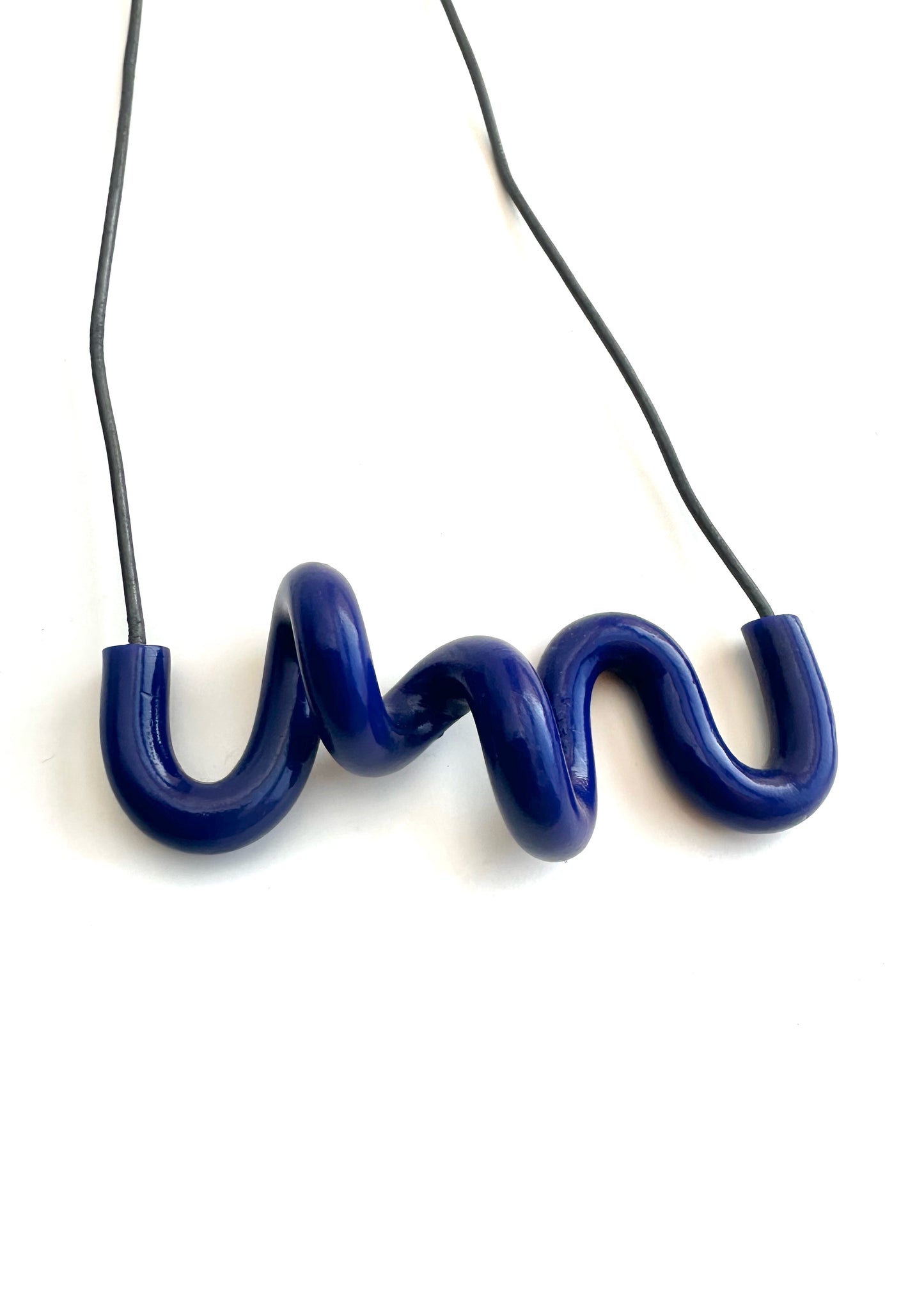 Bare-No-Tools -Necklace -Abstract Squiggle -Navy -Large